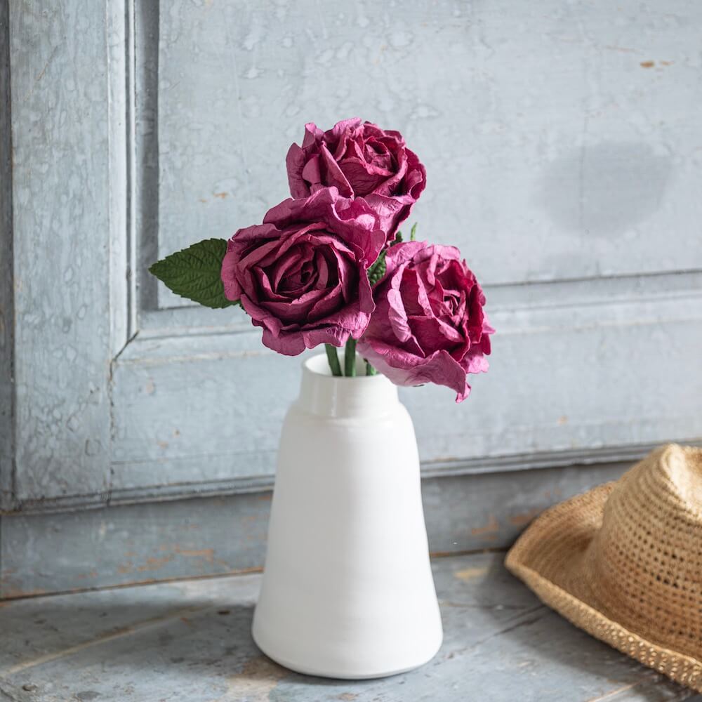 Flowrette Rose Lady papier bordeaux fleur x1