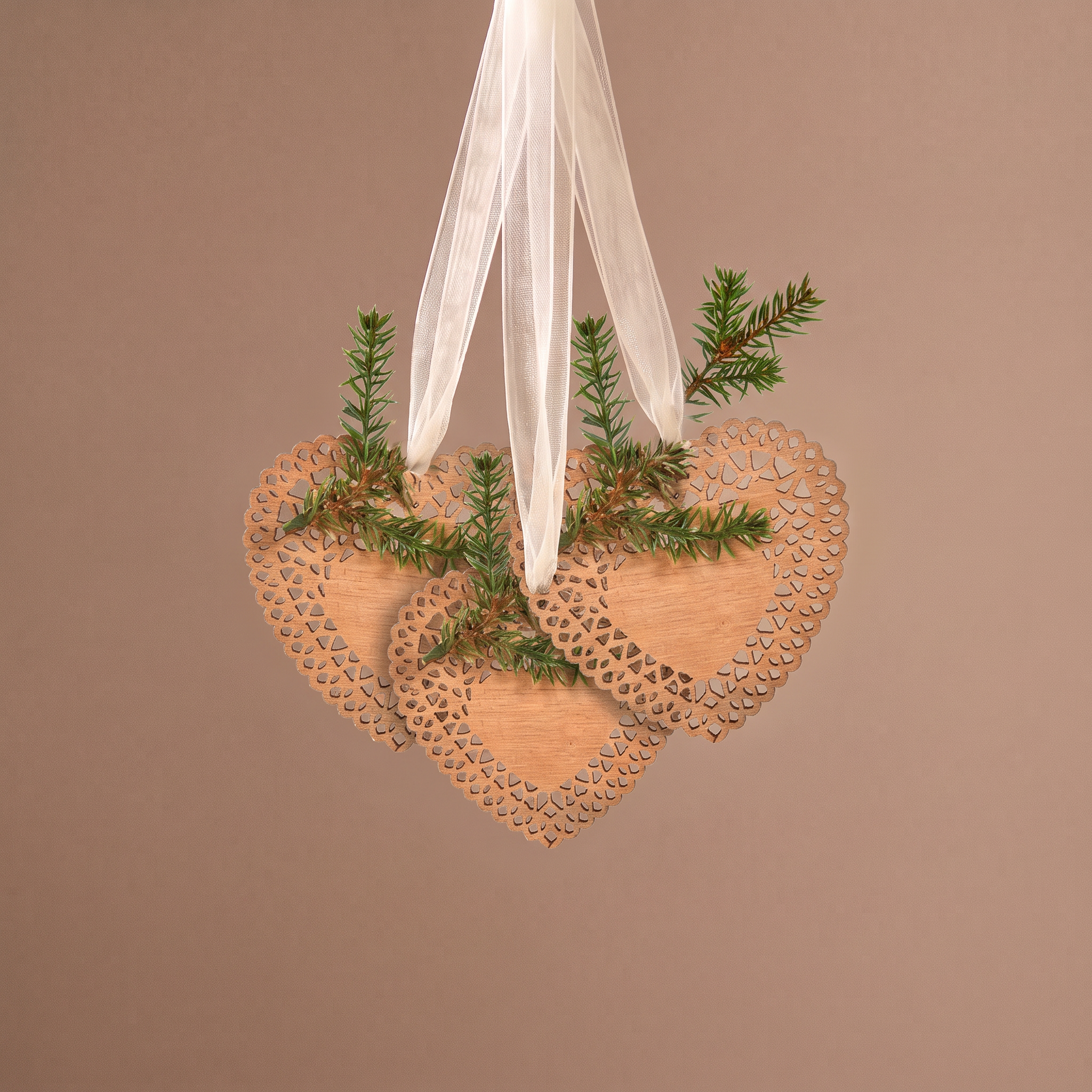 Sia Home Natura suspension Noël cœur bois 20 cm
