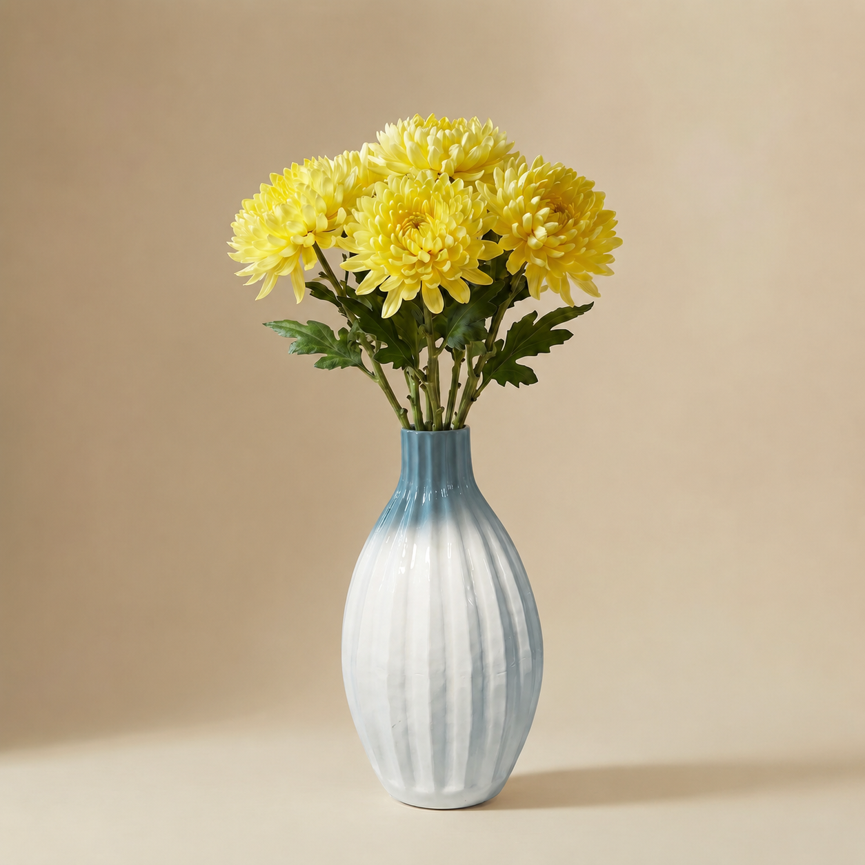 Sia Home Chrysanthèmes bouquet artificiel jaune 5 tiges