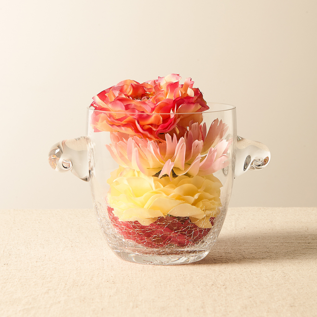 Sia Home Alba Seau à Glaçons Verre Craquelé Transparent 21 cm