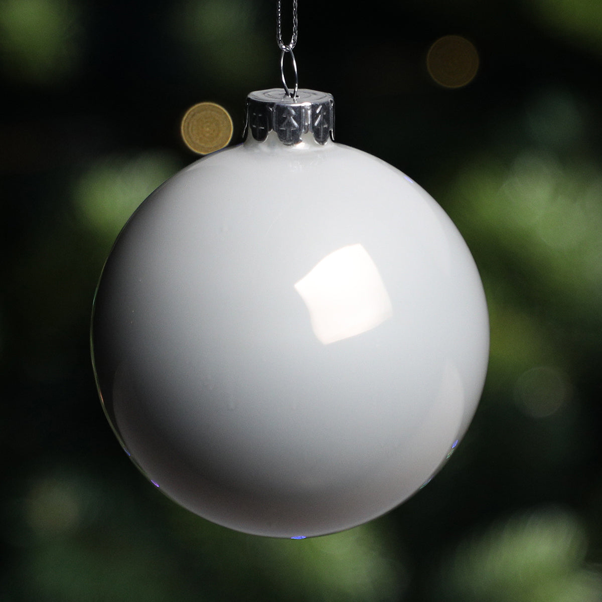 Sia Home coffret 4 boules Noël verre 8 cm blanc rouge