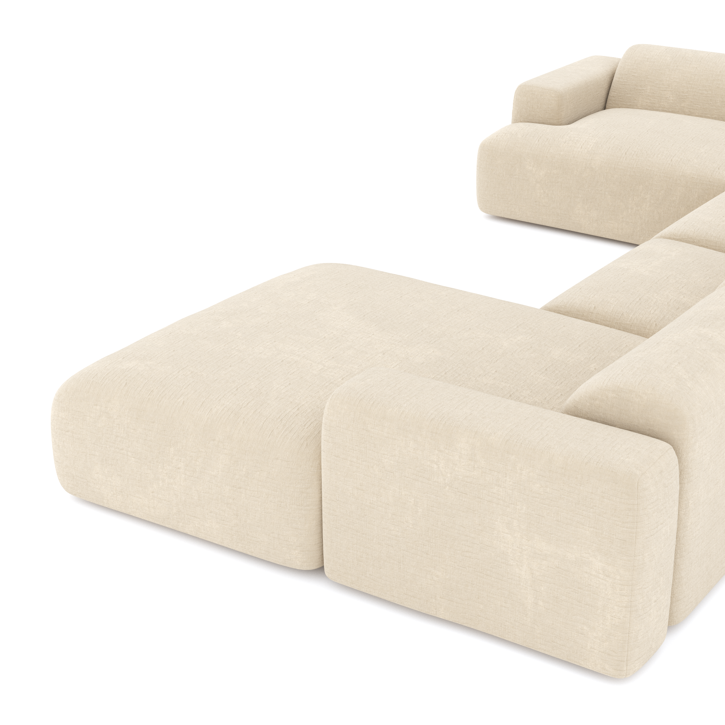 Sia Home Myra canapé panoramique angle droit crème 5 places