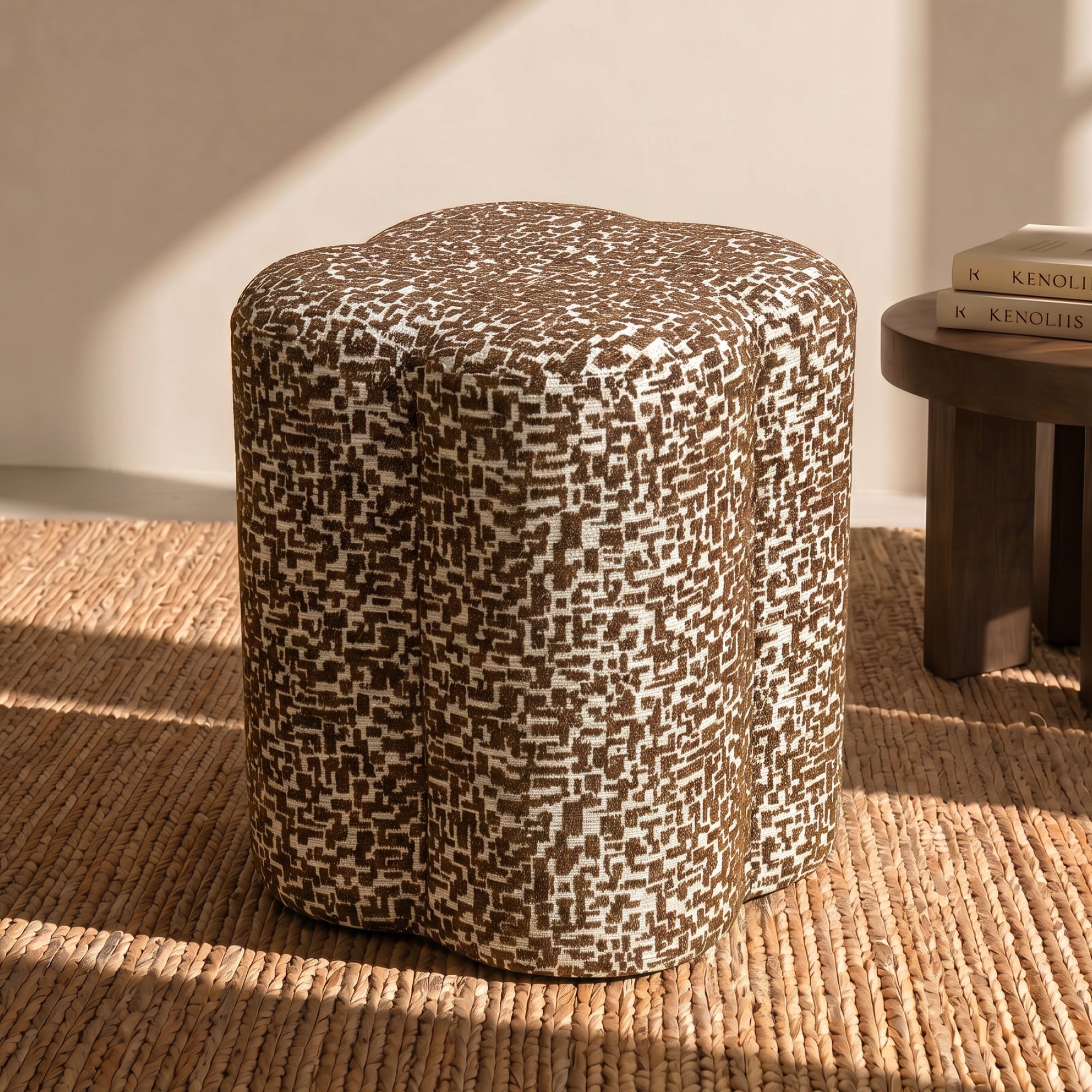 Sia Home Lucky pouf beige à motifs