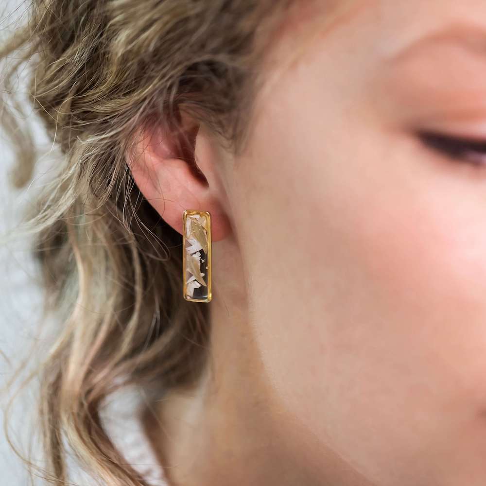 Flowrette Perline petites boucles oreilles fleurs or fin