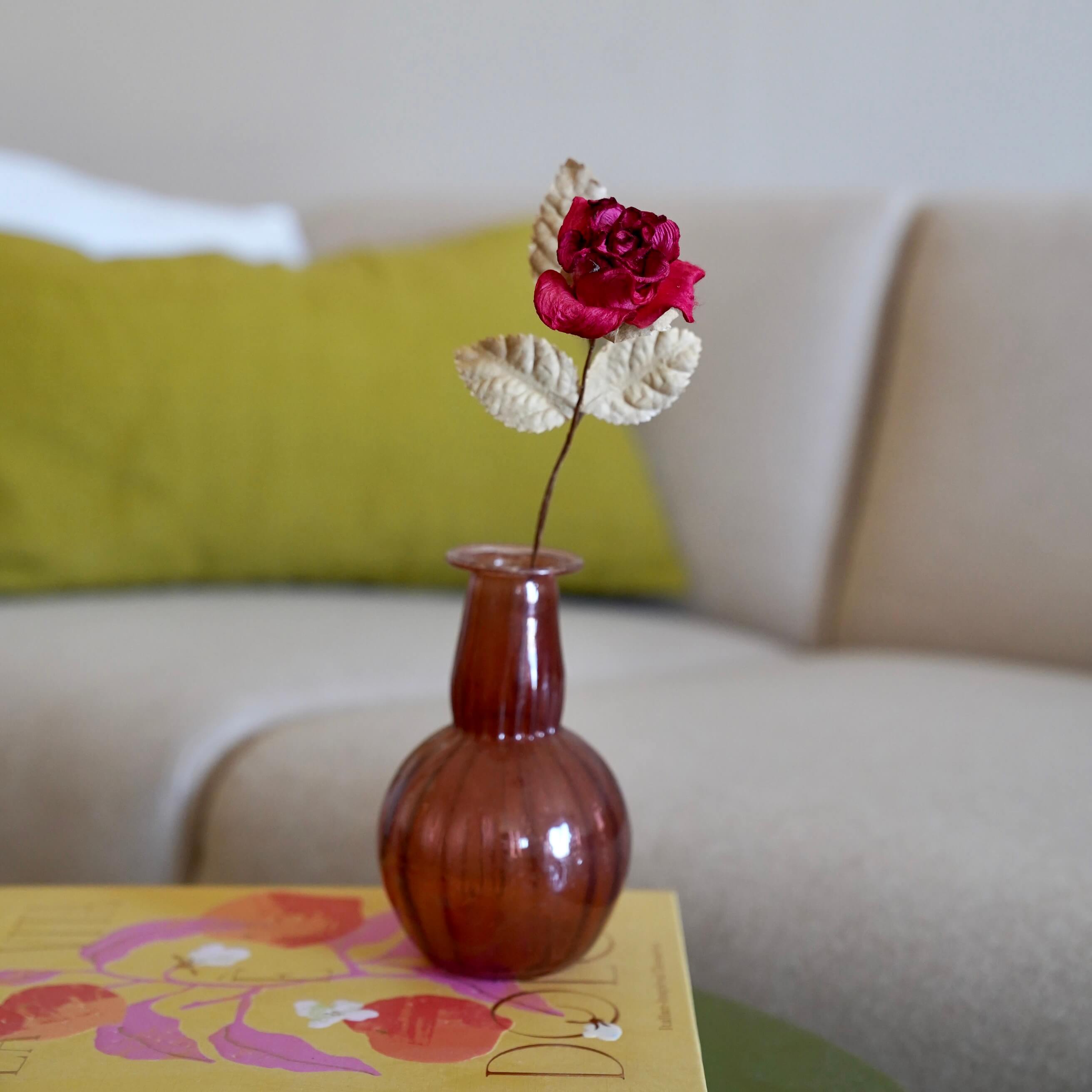 Flowrette Fleurs en papier petite rose papier rouge x1
