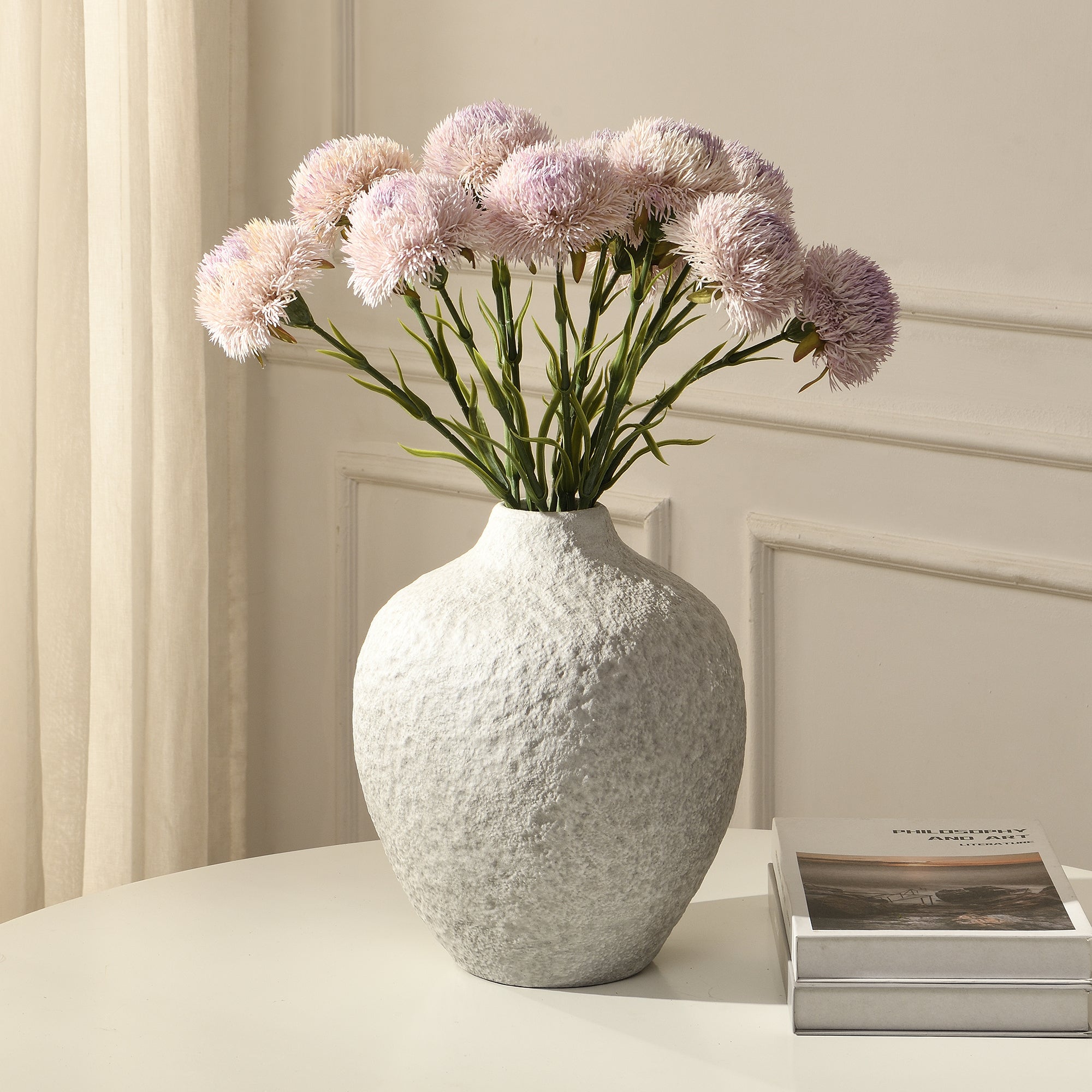Sia Tiges de Fleurs Chardon 60 cm fleur artificielle rose pâle