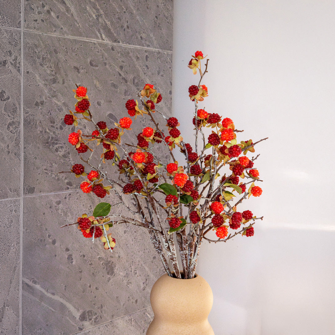 Flowrette Framboisier branche artificielle verte x1
