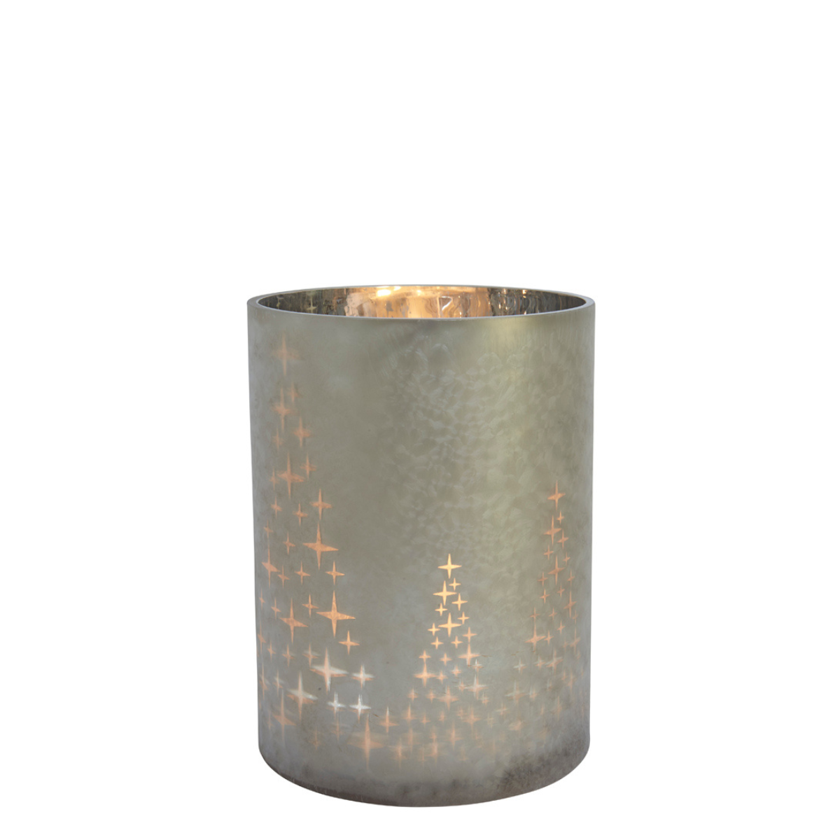 Sia Home Starry Photophore Verre 24 cm Gris