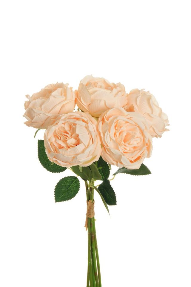 Feuillazur Rungis bouquet 5 roses artificielles blanc 38 cm