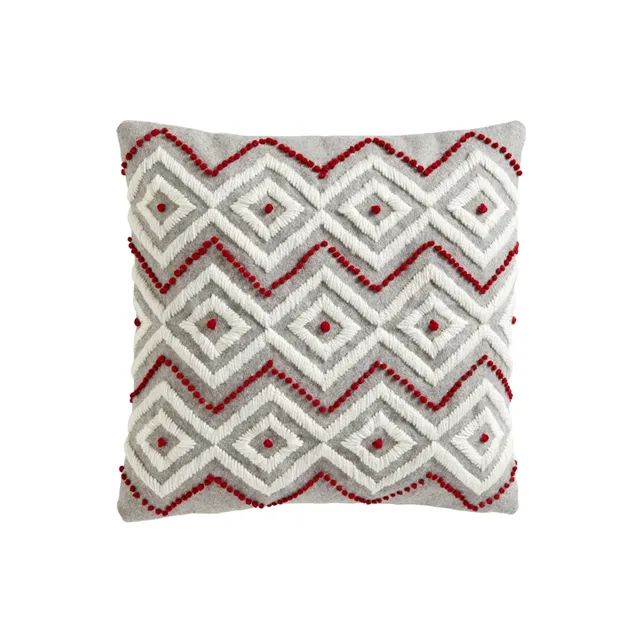 Sia Home Diamond Housse Coussin 40 cm Gris Laine
