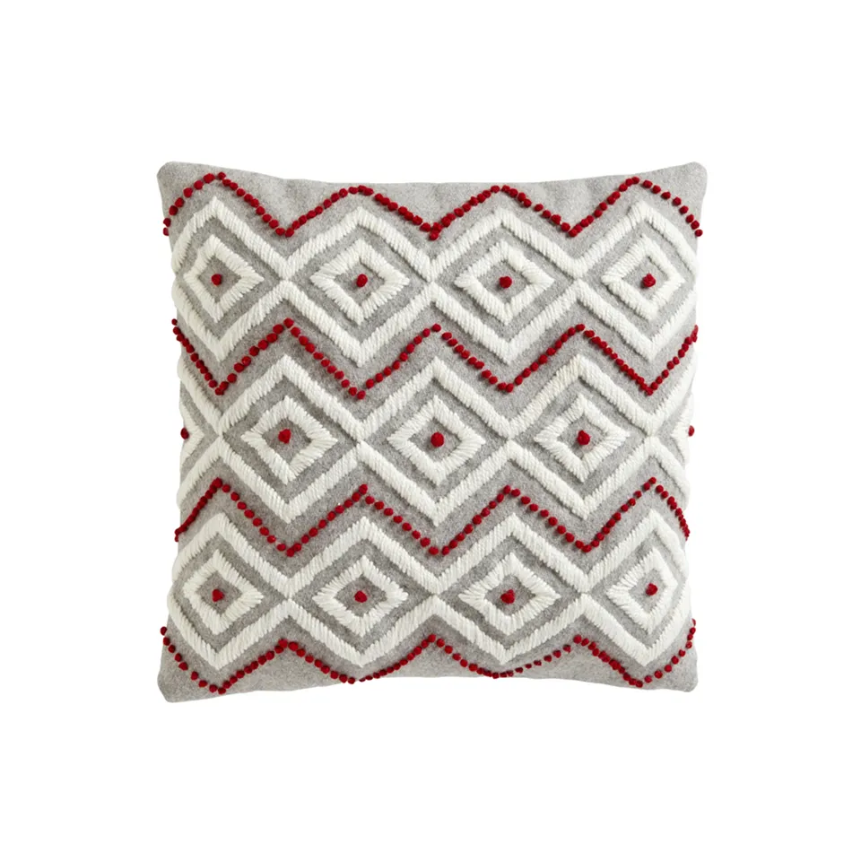 Sia Home Diamond Housse Coussin 40 cm Gris Laine