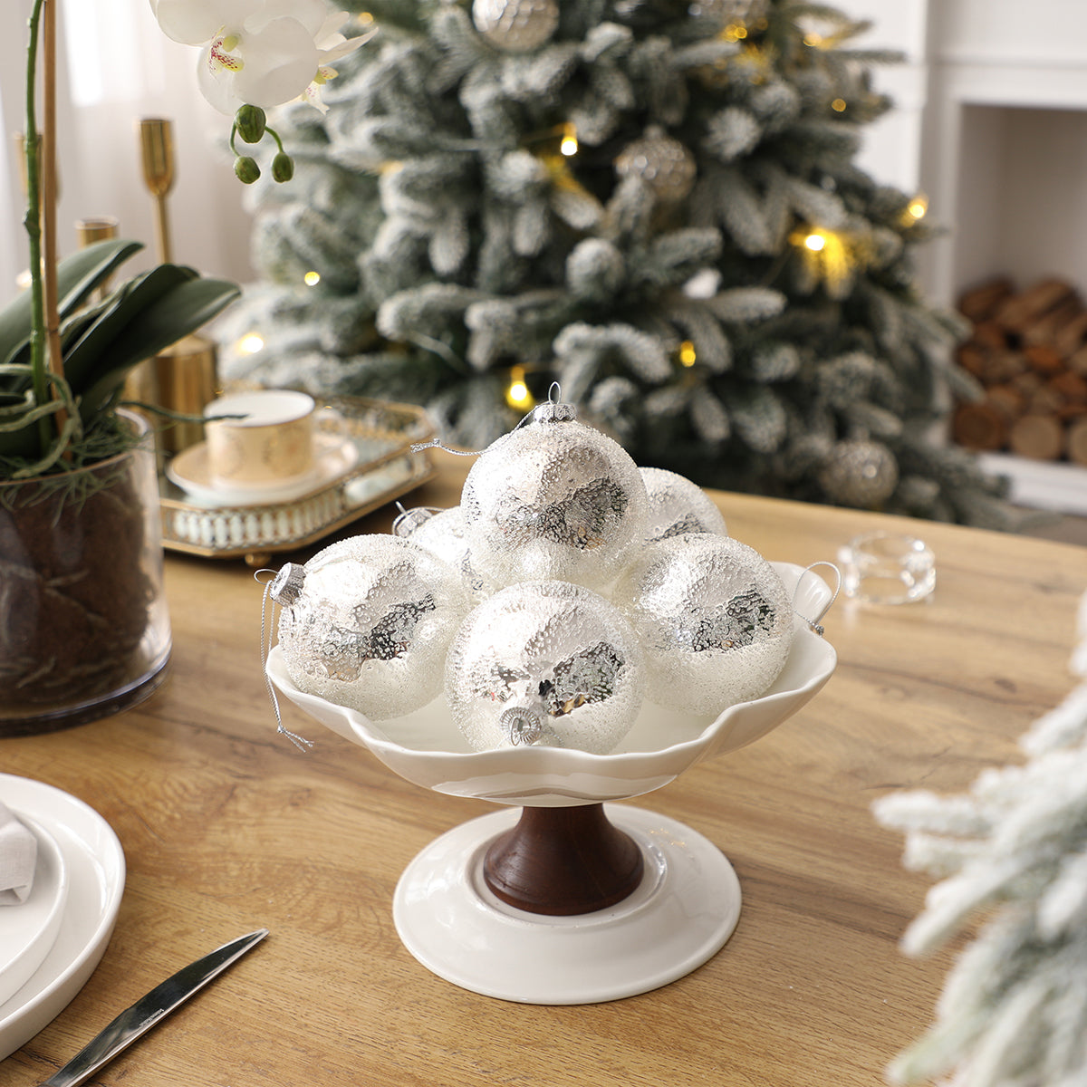Sia Home Boules de Noël mercurisées argenté coffret 4