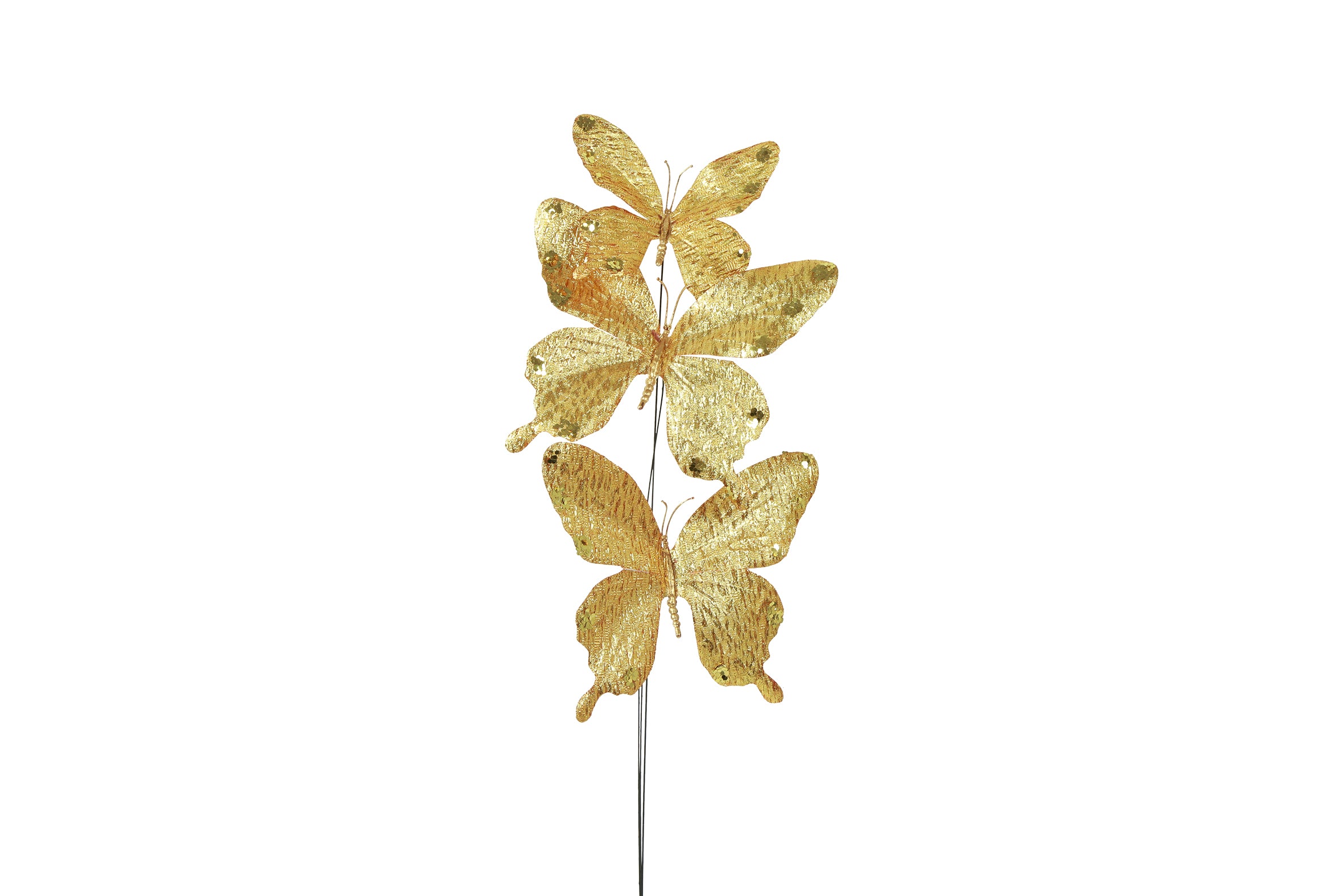 Feuillazur Rungis Branche 3 papillons déco bordeaux 66cm