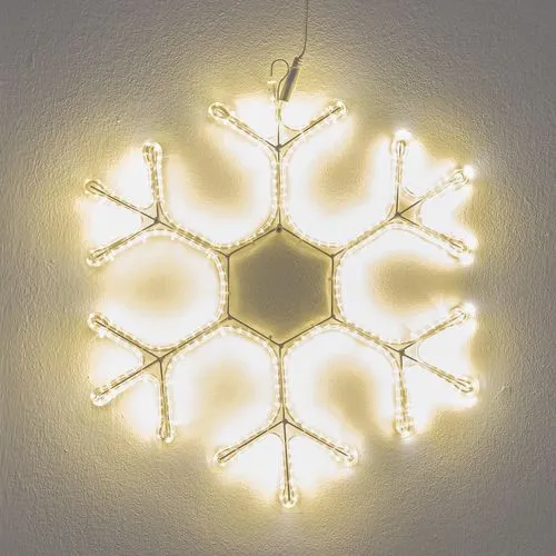 Feuillazur Rungis Flocon lumineux blanc chaud 50 cm