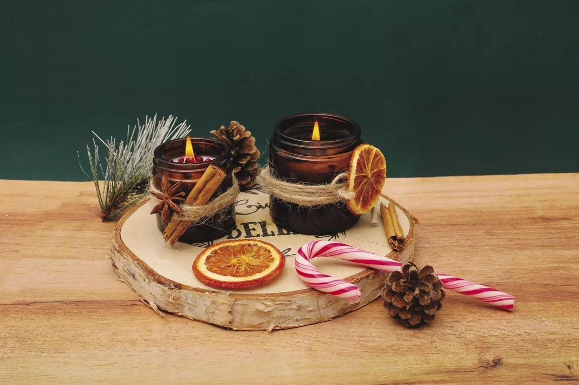 Flowrette Kit DIY Bougies cannelle pots ambrés fait main