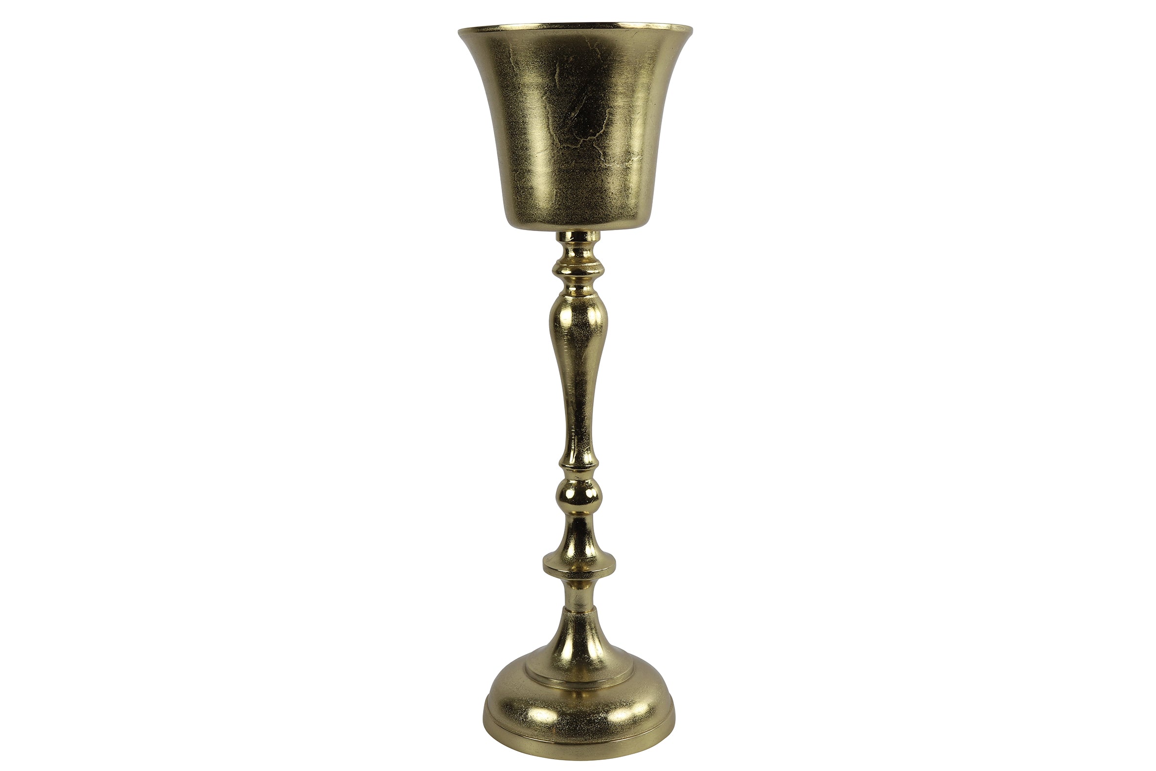 Feuillazur Rungis Vase doré sur pied vase déco 26x26x83cm