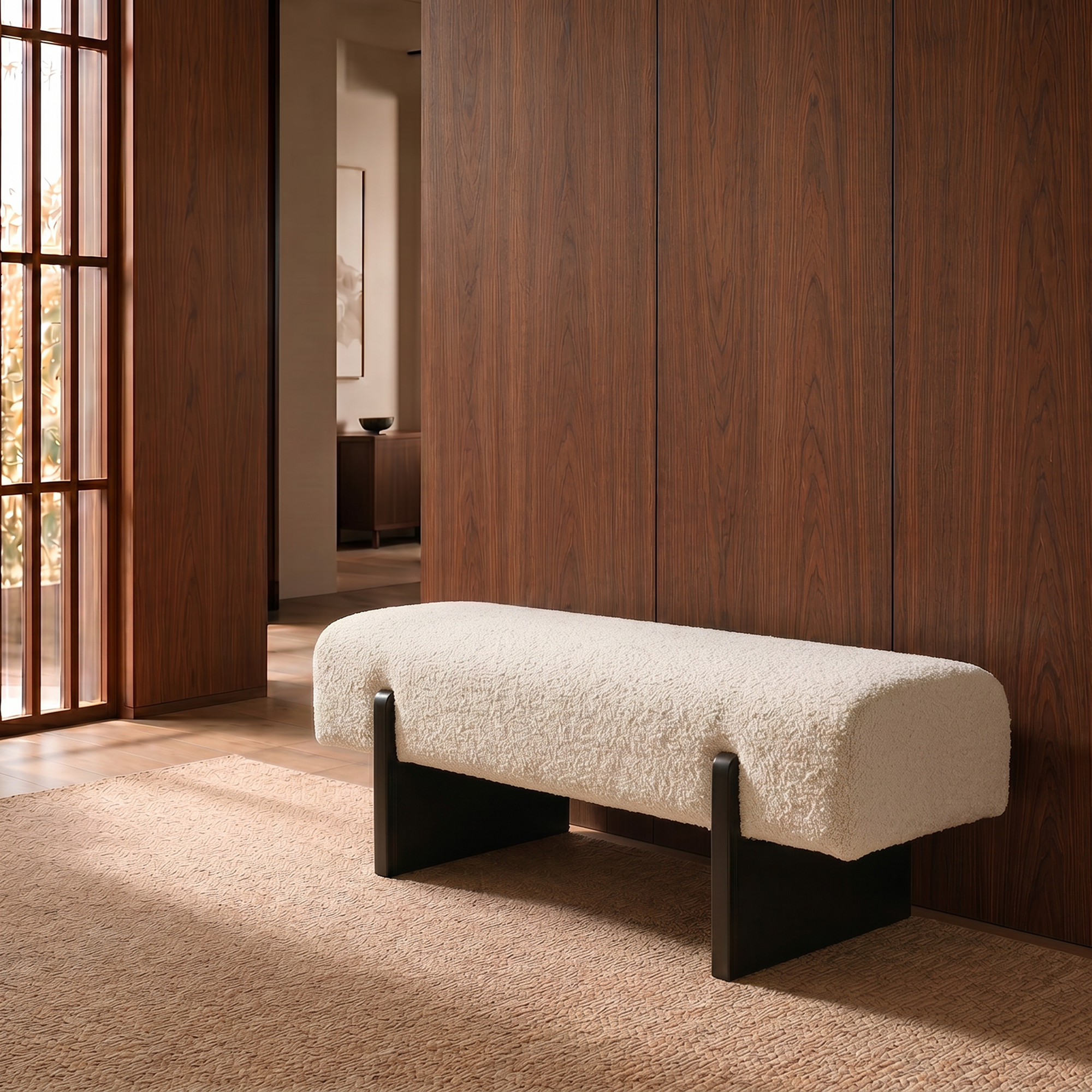 Sia Home Vog banc bouclette crème design
