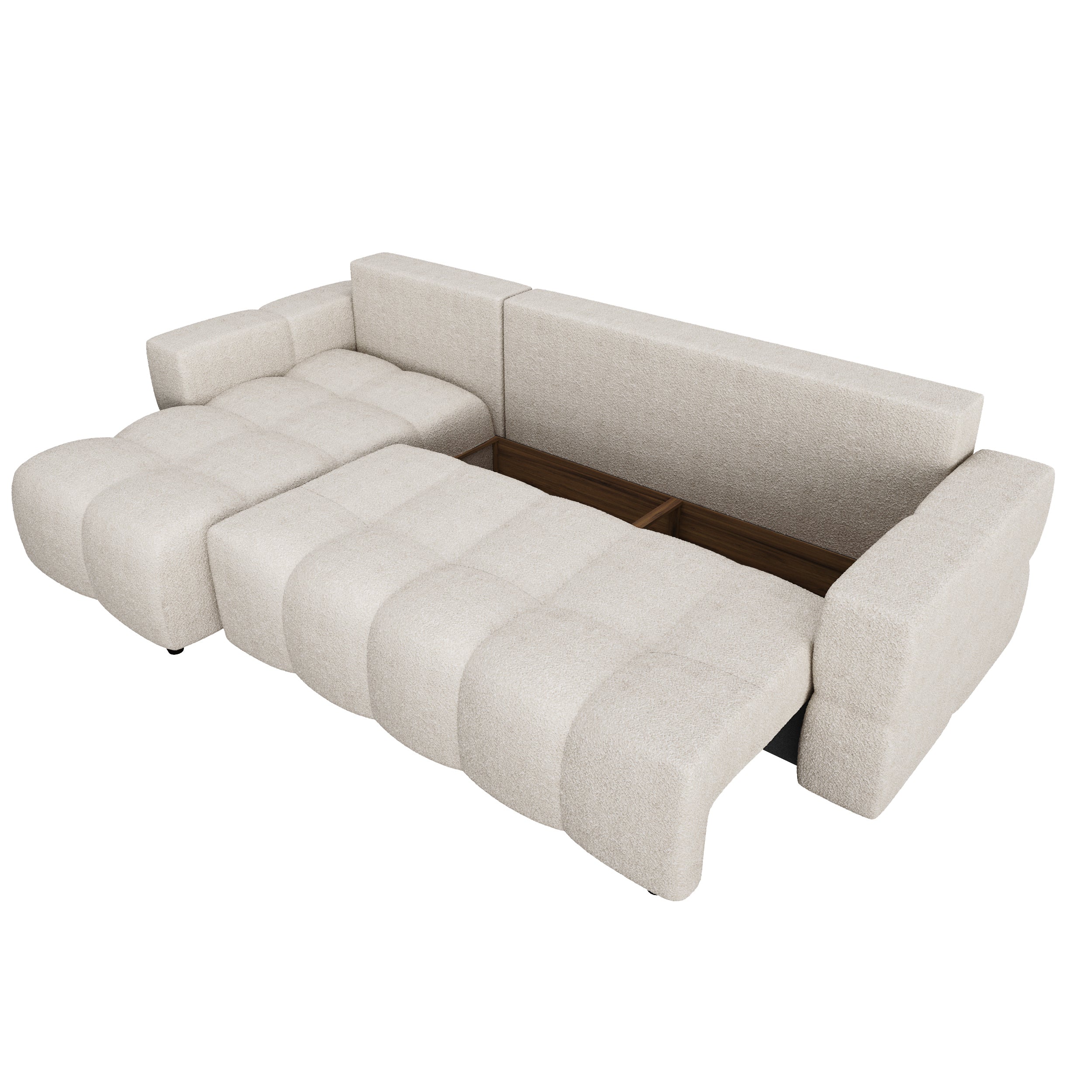 Sia Home Gabriel canapé angle gauche convertible crème tissu
