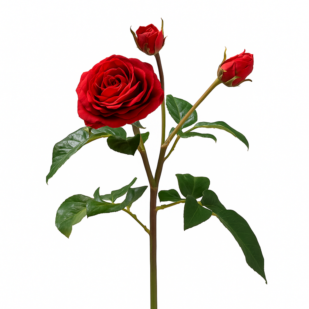 Sia Home Premium tige rose artificielle rouge 55cm ouverte