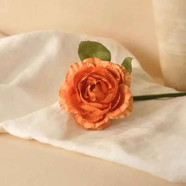 Flowrette camélia fleur papier orange à l'unité