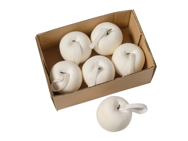 Feuillazur Pomme en velours blanc déco sapin lot 6 pièces