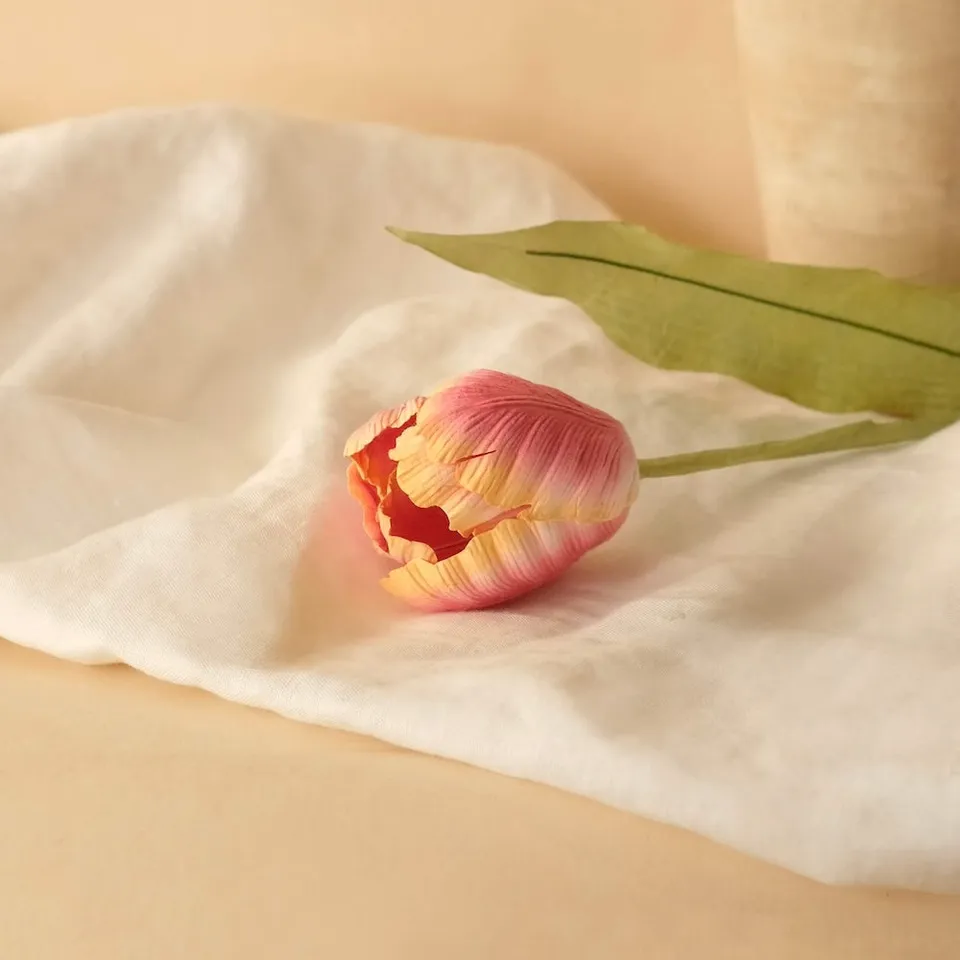 Flowrette Tulipe bicolore fleur en papier x1 pétales teintés