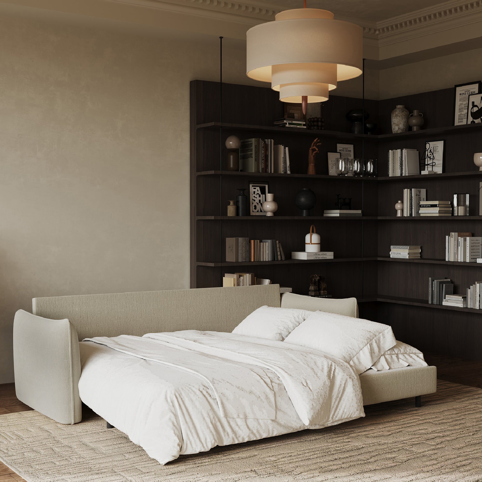 Sia Home Plume canapé convertible 3 places beige