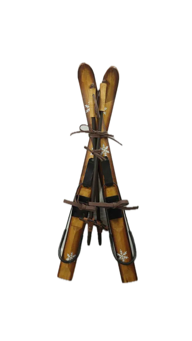 Feuillazur Rungis Saison Mini ski bois 50cm déco Noël