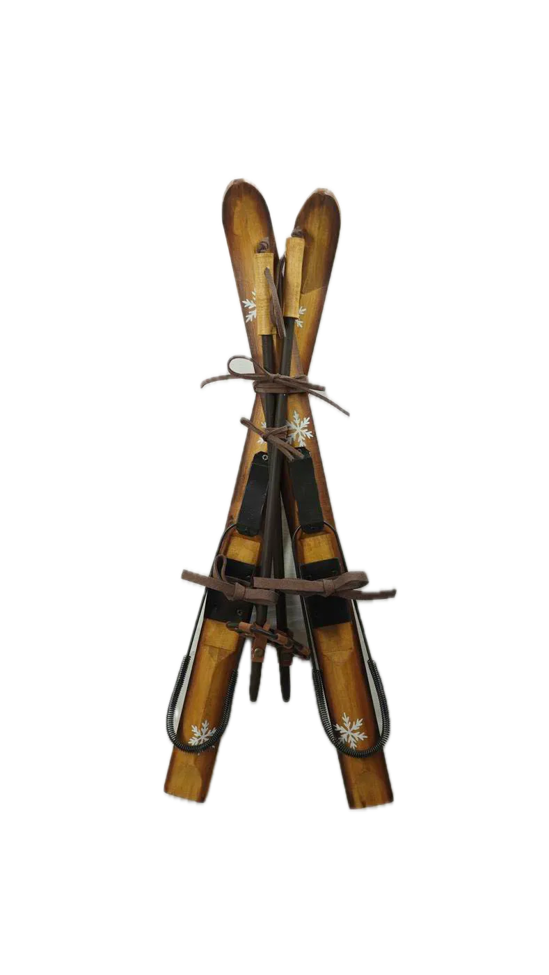 Feuillazur Rungis Saison Mini ski bois 50cm déco Noël