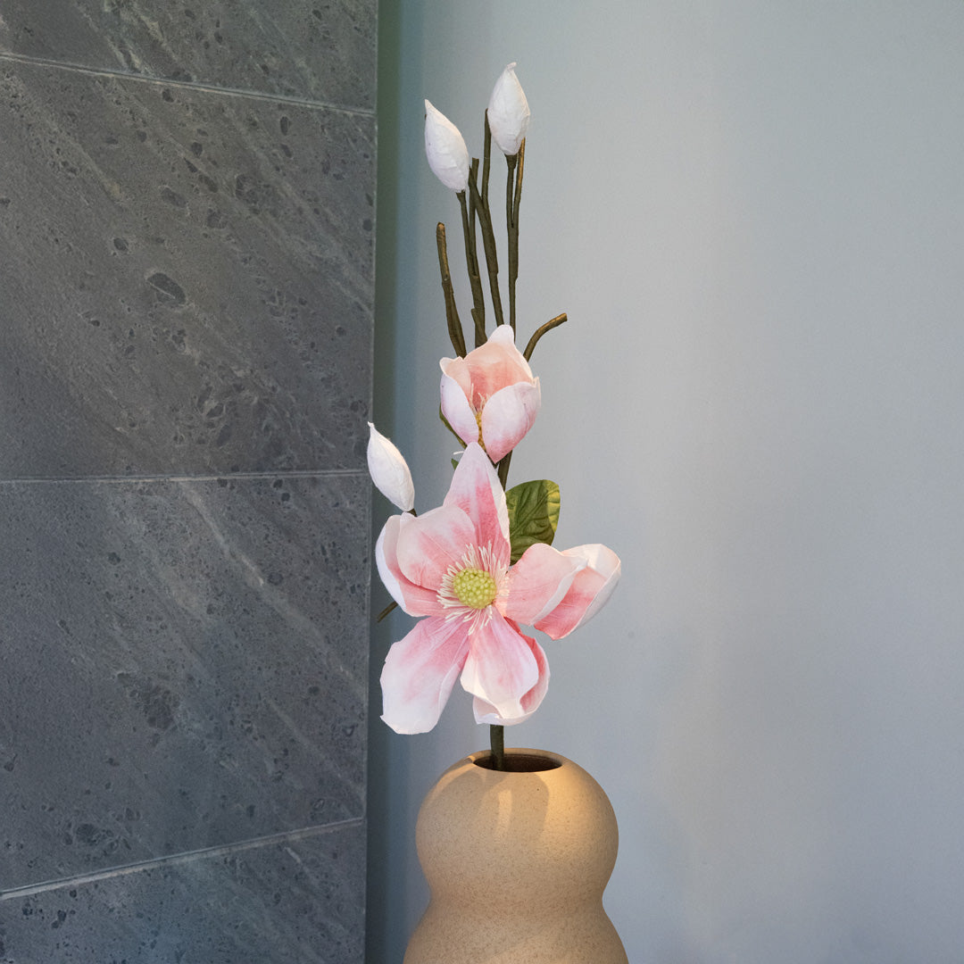 Flowrette Magnolia blanc rose fleur papier x1