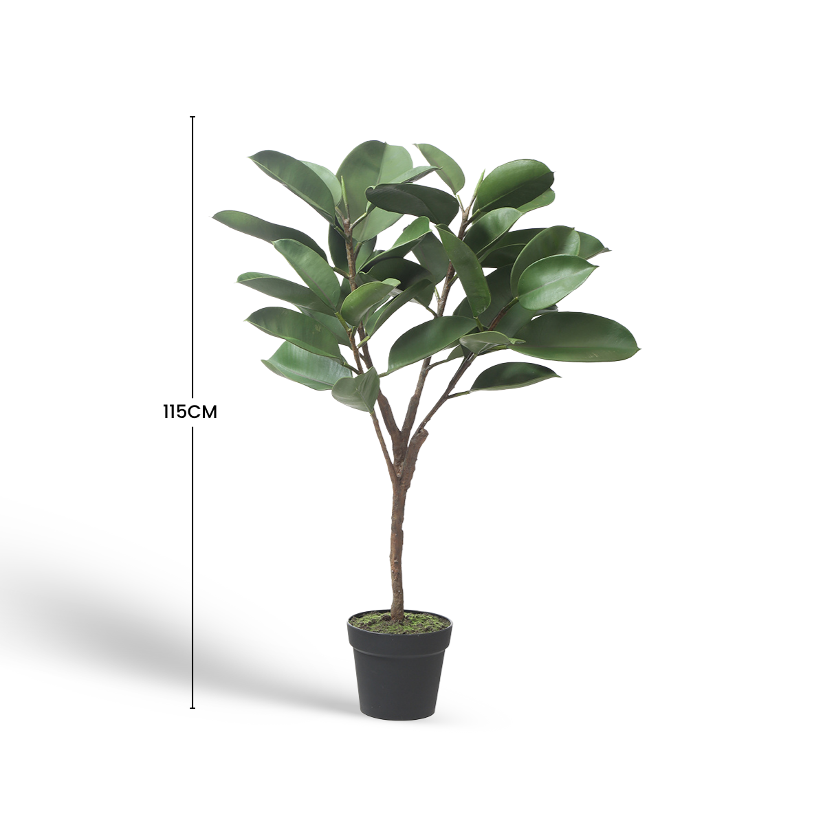 Sia Home Ficus arbre artificiel vert 115 cm en pot noir