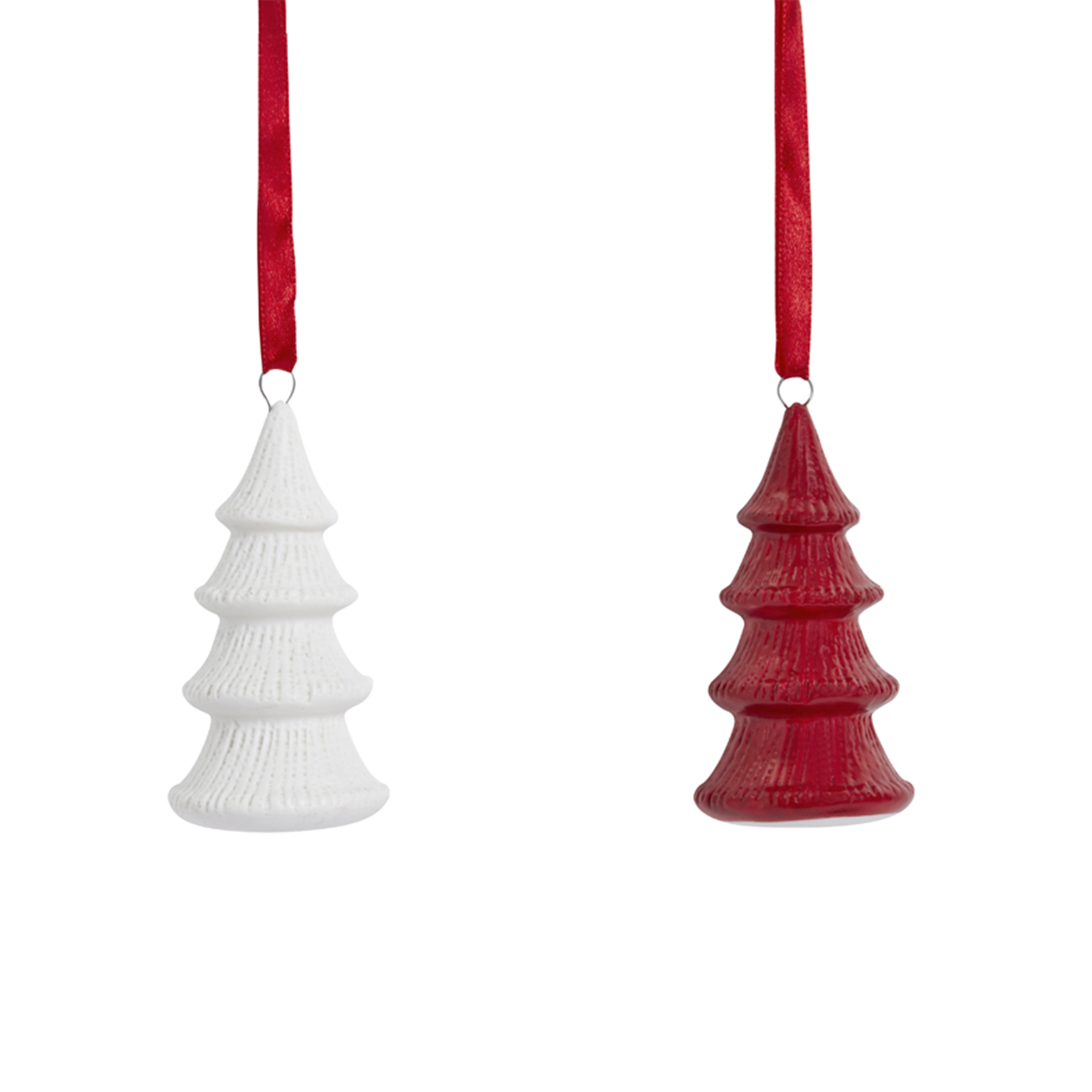 Sia Home Lappi Sapins suspension Noël rouge grès lot de 2