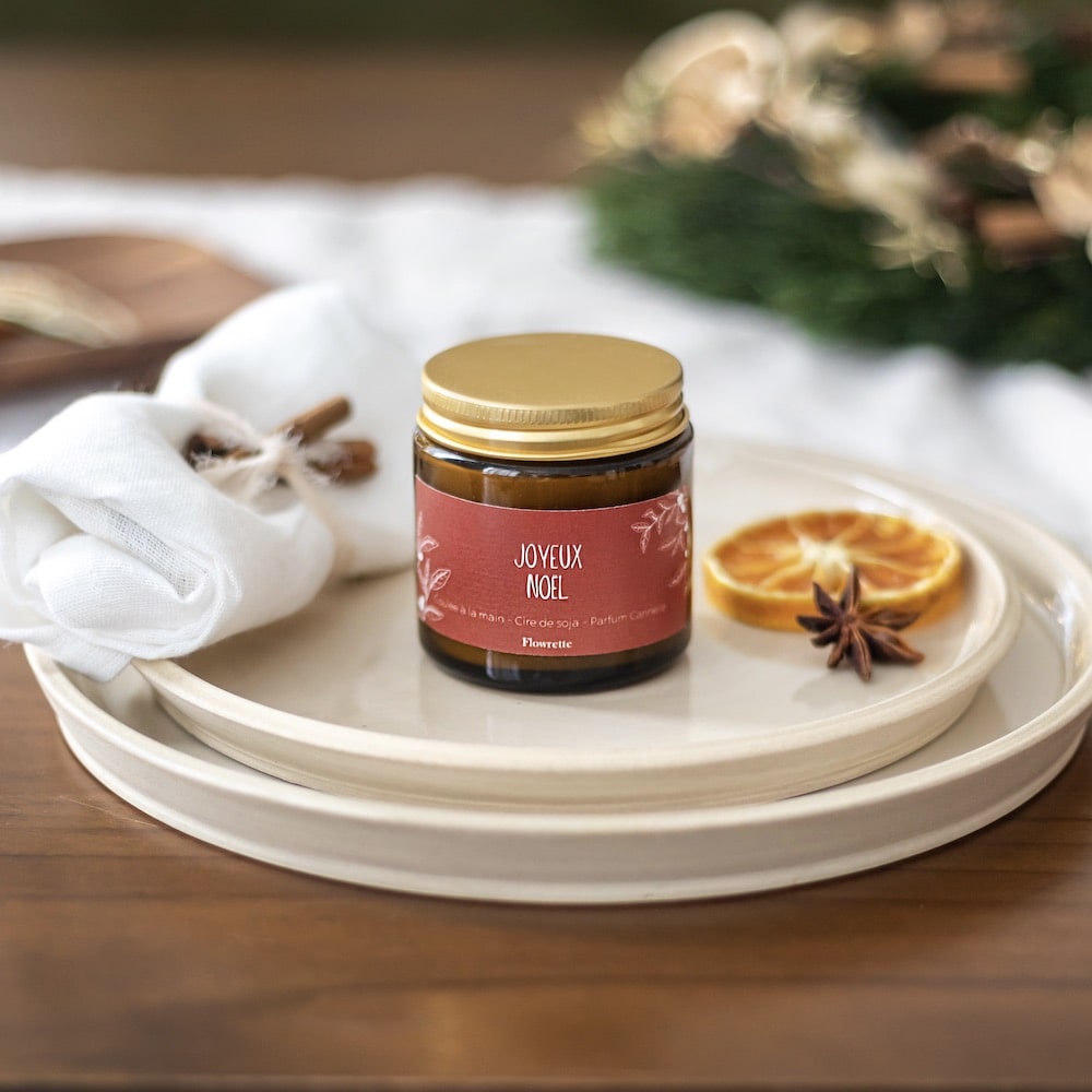 Flowrette Set 4 bougies Noël parfumées cannelle marque-place