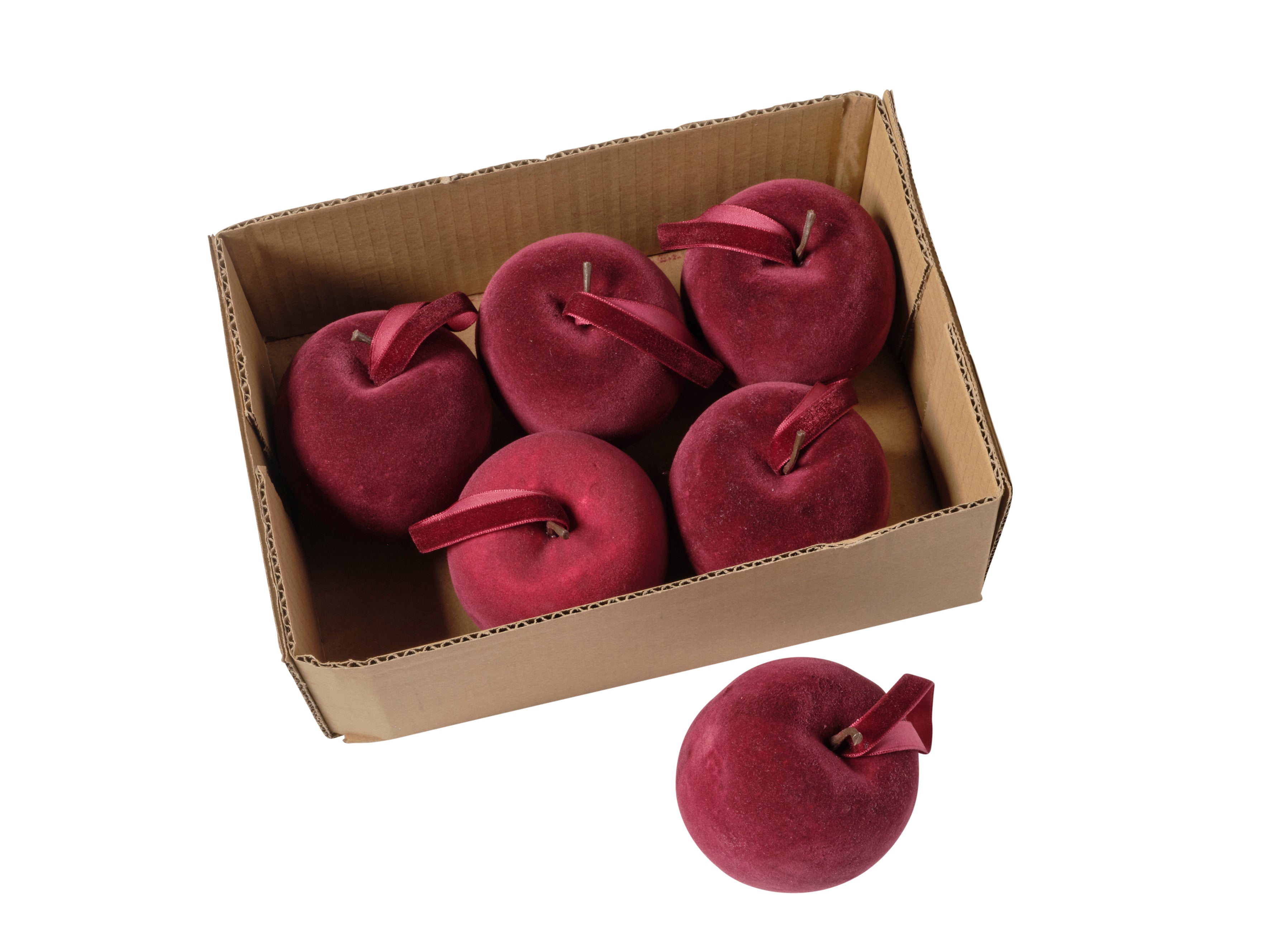 Feuillazur Rungis Pomme velours bordeaux lot 6 pièces