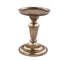 Feuillazur Rungis Bougeoir or 16 cm métal doré Noël