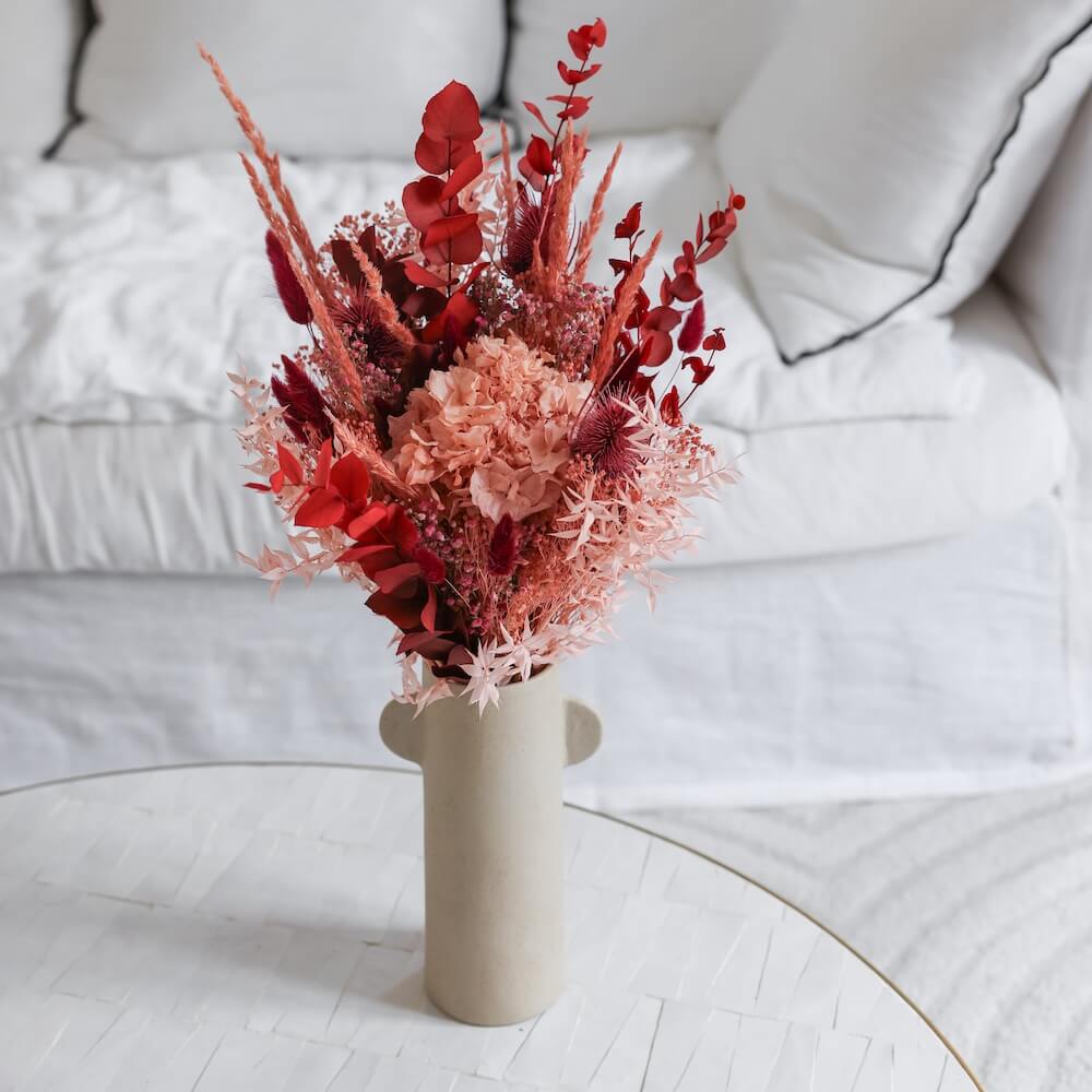 Flowrette Ulysse bouquet séché rouge rose maman