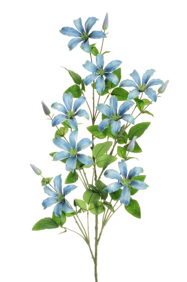 Feuillazur Rungis Branche de clématite artificielle bleue 133 cm