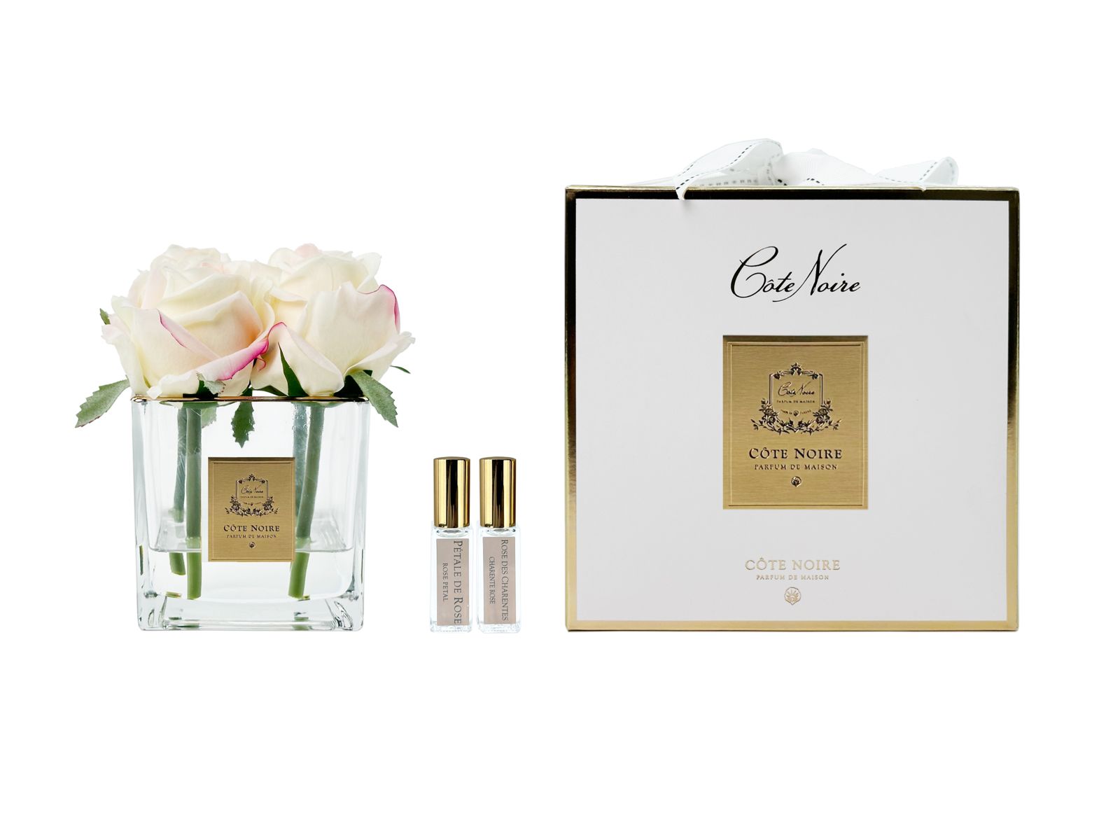 Côte Noire Couture Rosebuds 4 boutons blush verre SVC402 11cm