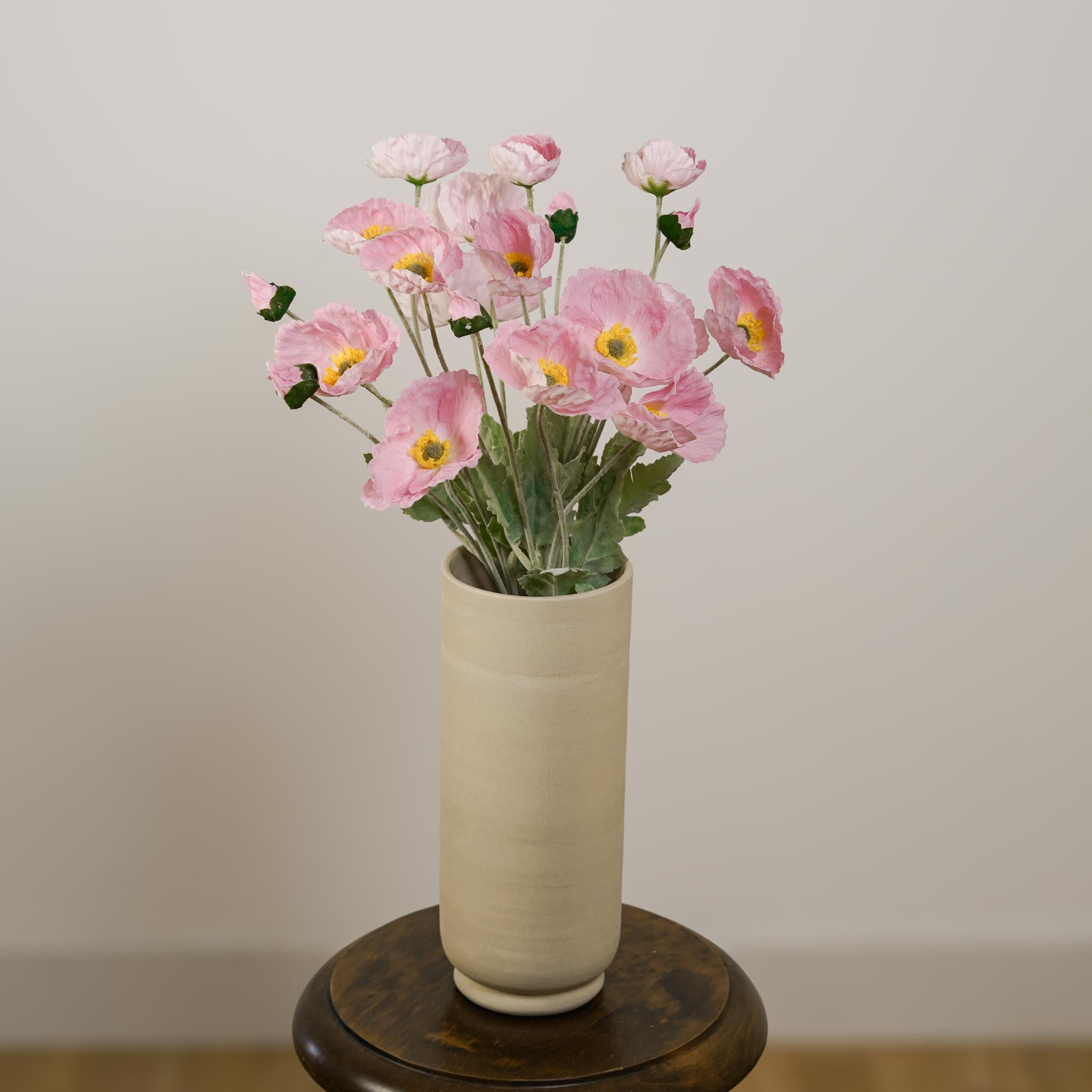 Flowrette Pavot artificiel rose tige x1 rose poudré