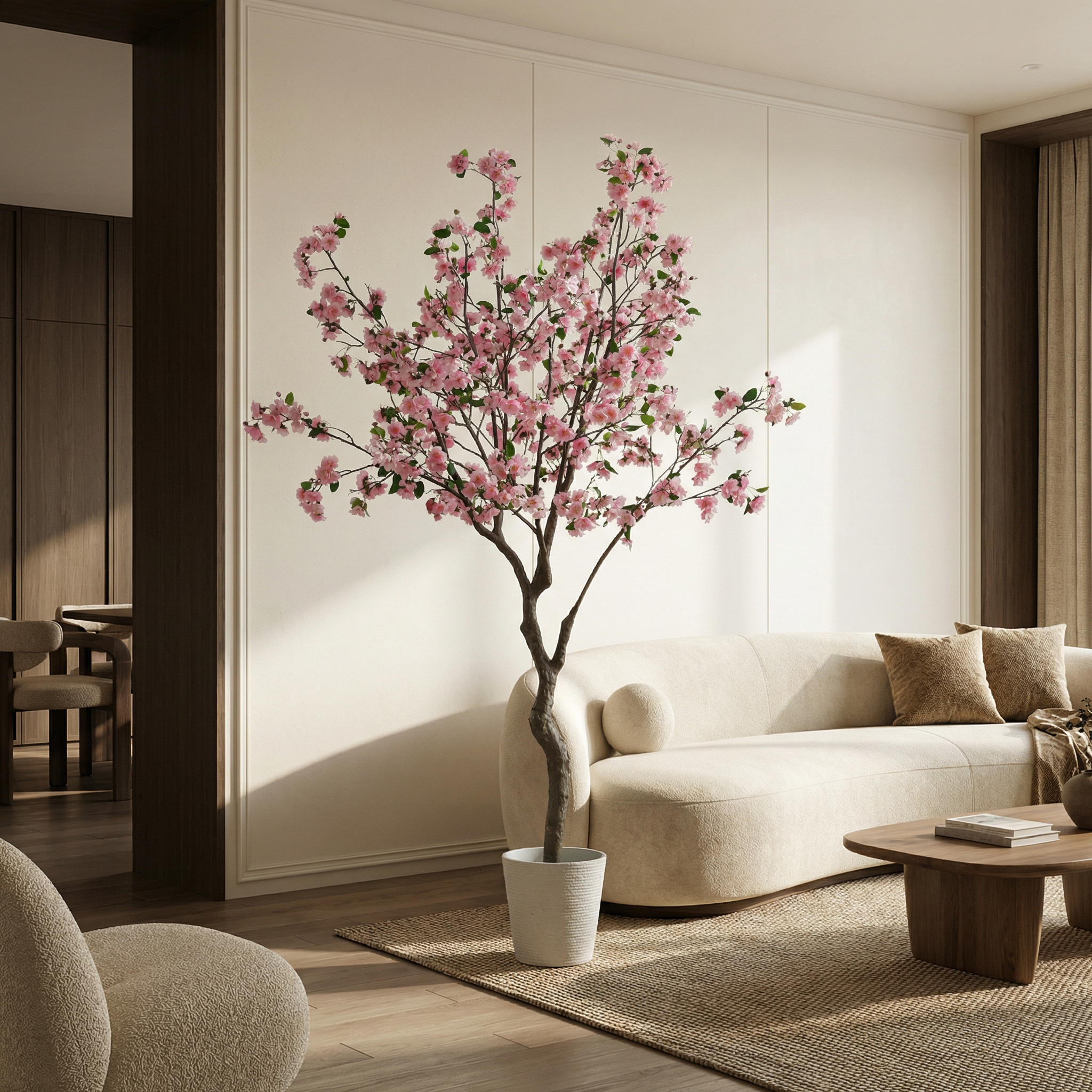 Sia Home Arbres artificiels Cerisier en pot 245 cm rose
