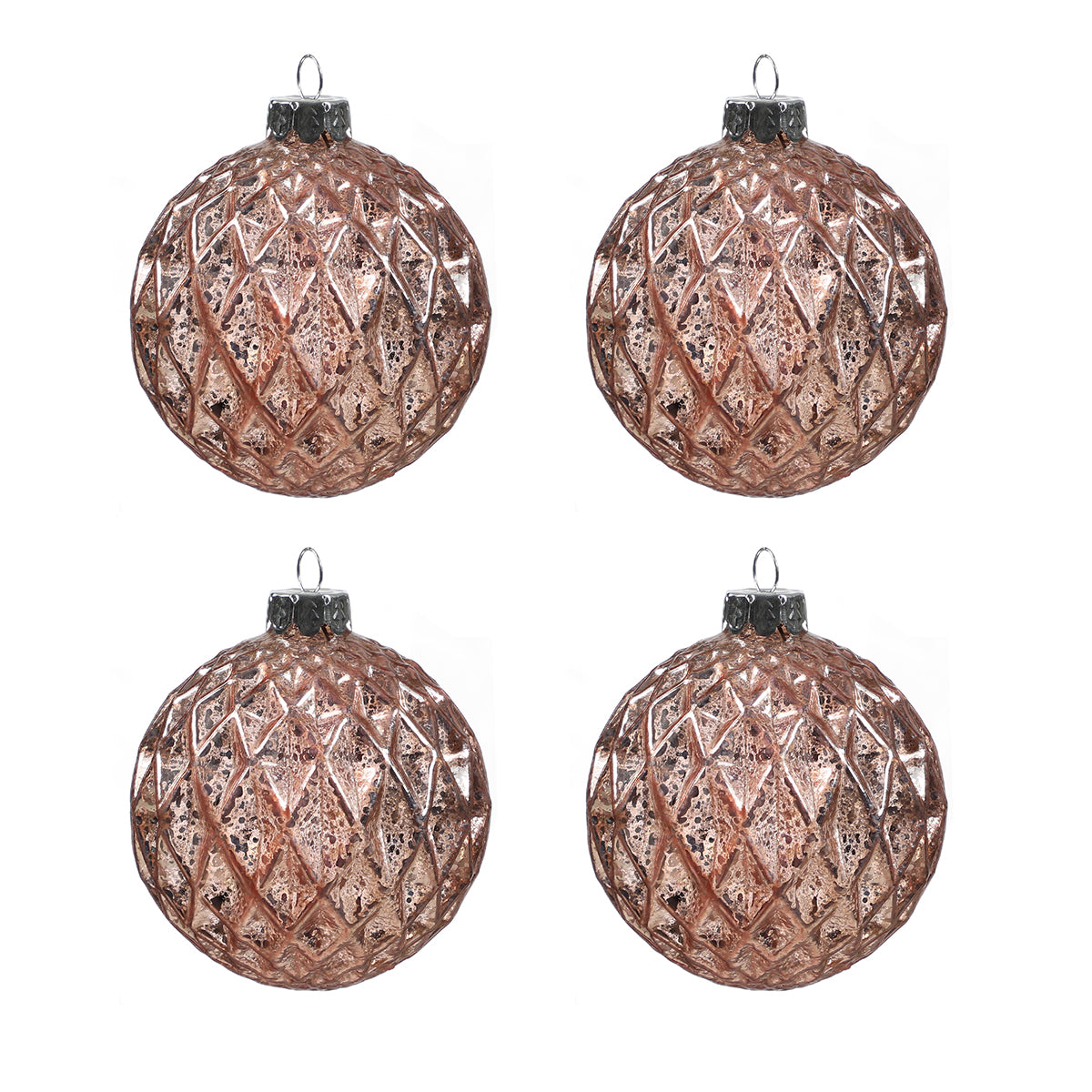 Sia Boules et suspensions coffret 4 boules 8 cm doré