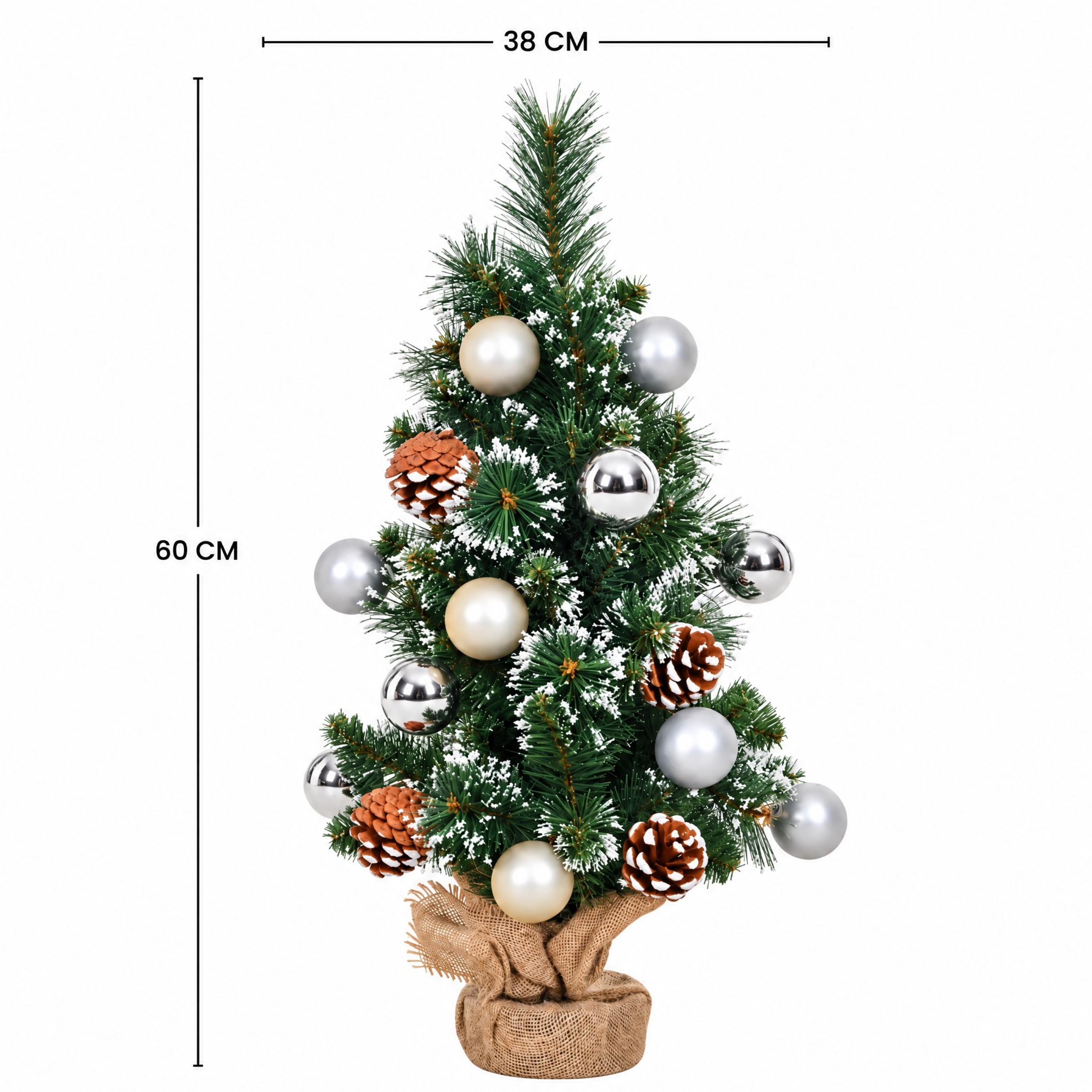 Sia Home Sapins Décoré sapin Noël vert 60 cm 38 cm