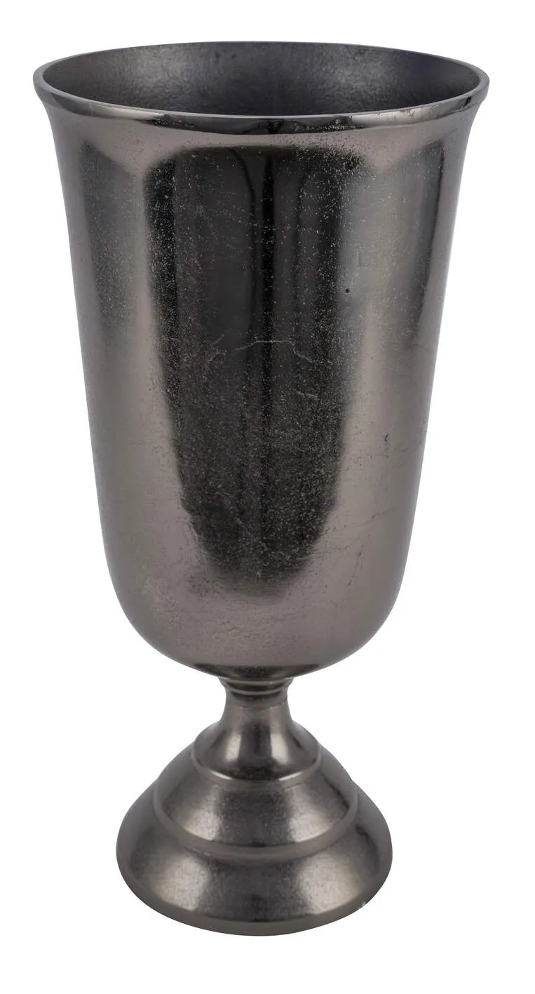 Feuillazur Rungis Coupe noir vase verrerie bronze 16x16x30cm