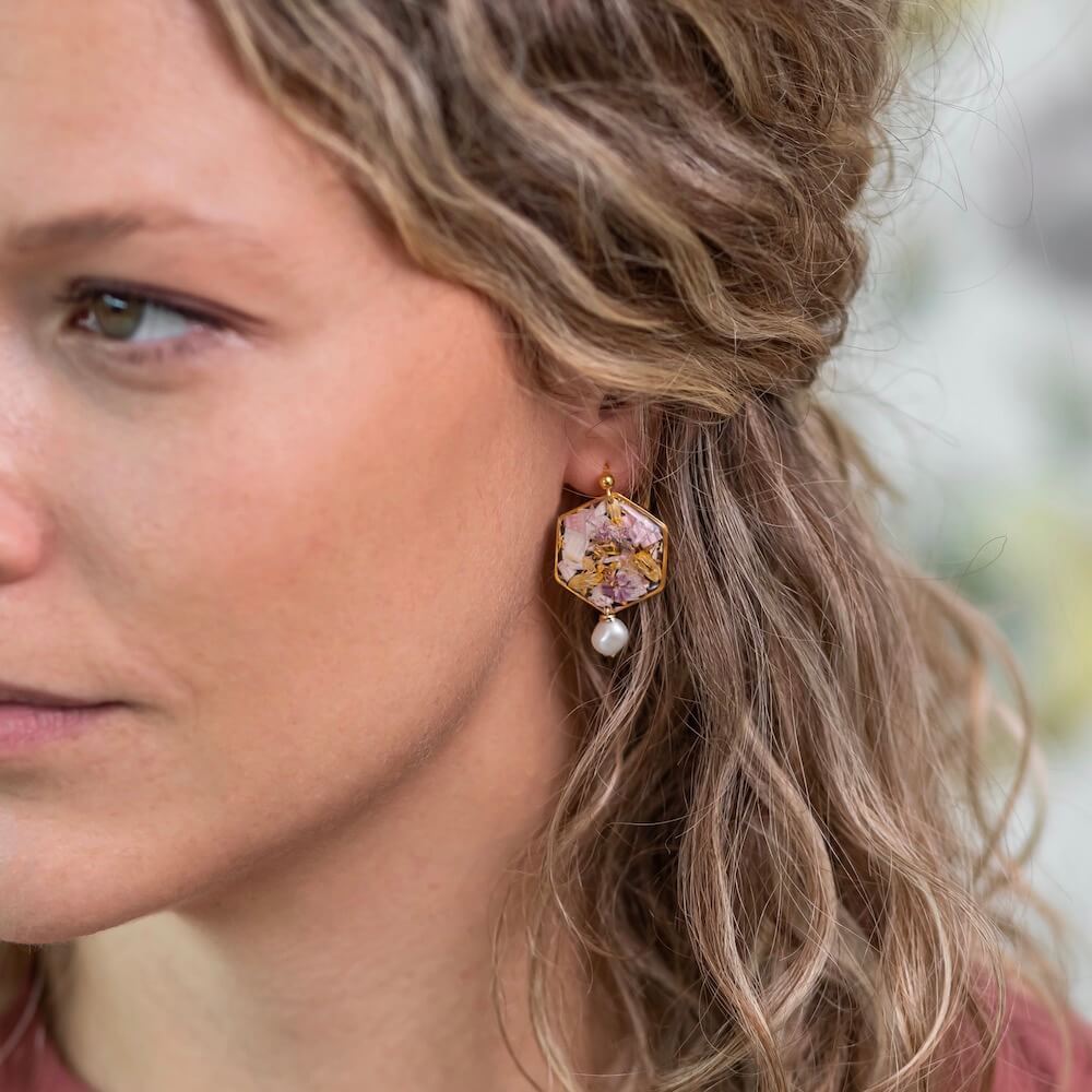 Flowrette Scarlette grandes boucles d'oreilles fleurs parure
