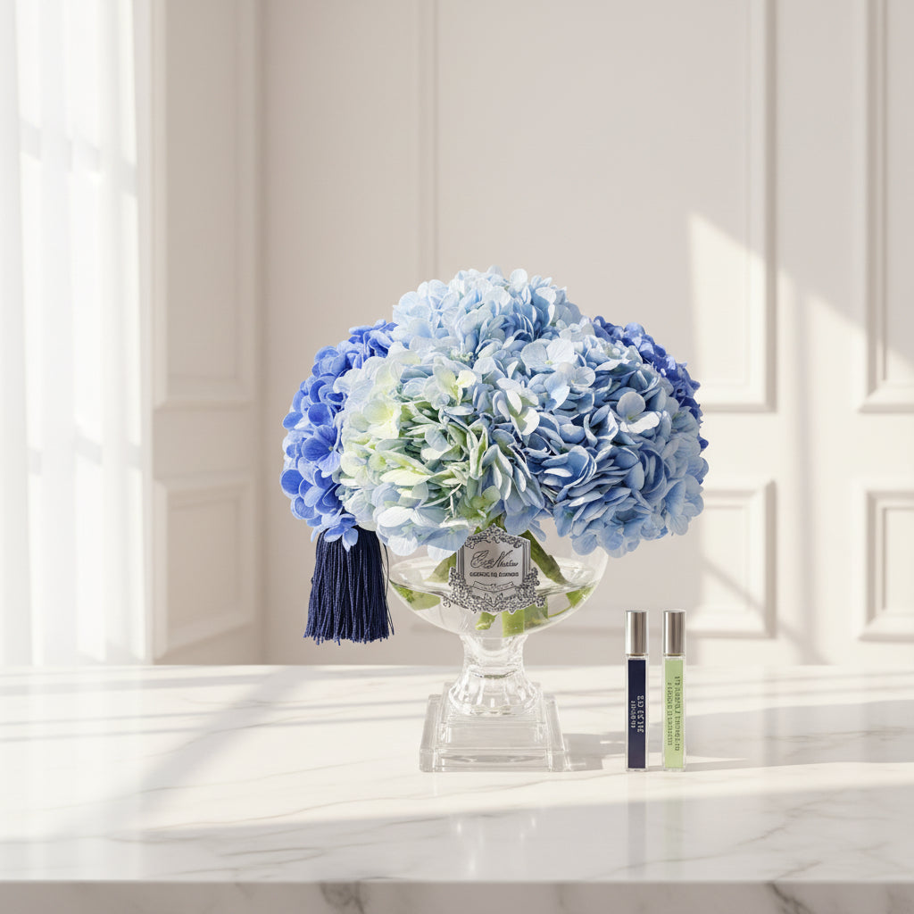 Côte Noire Hydrangeas Provence bouquet medium bleu mixte 37cm