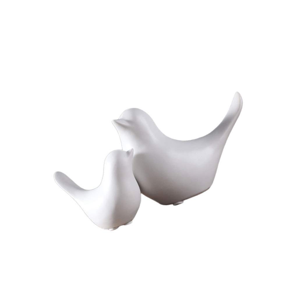 Winomo lot 2 oiseaux céramique blanche déco minimaliste