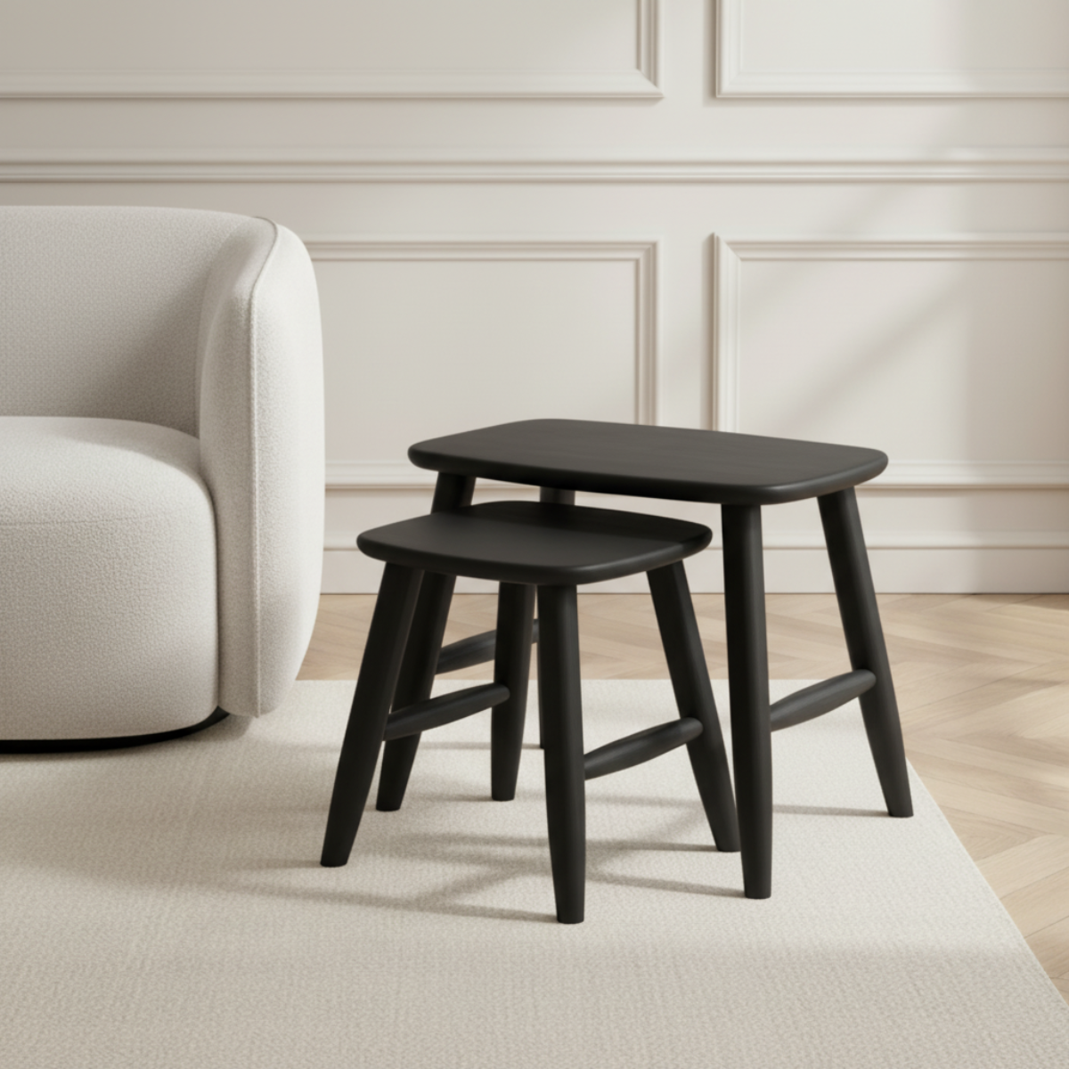 Sia Home Saba tabouret chêne beige 33 cm