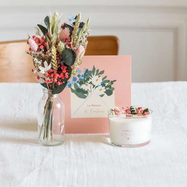 Flowrette Décoration coffret Maison bougie vase bouquet