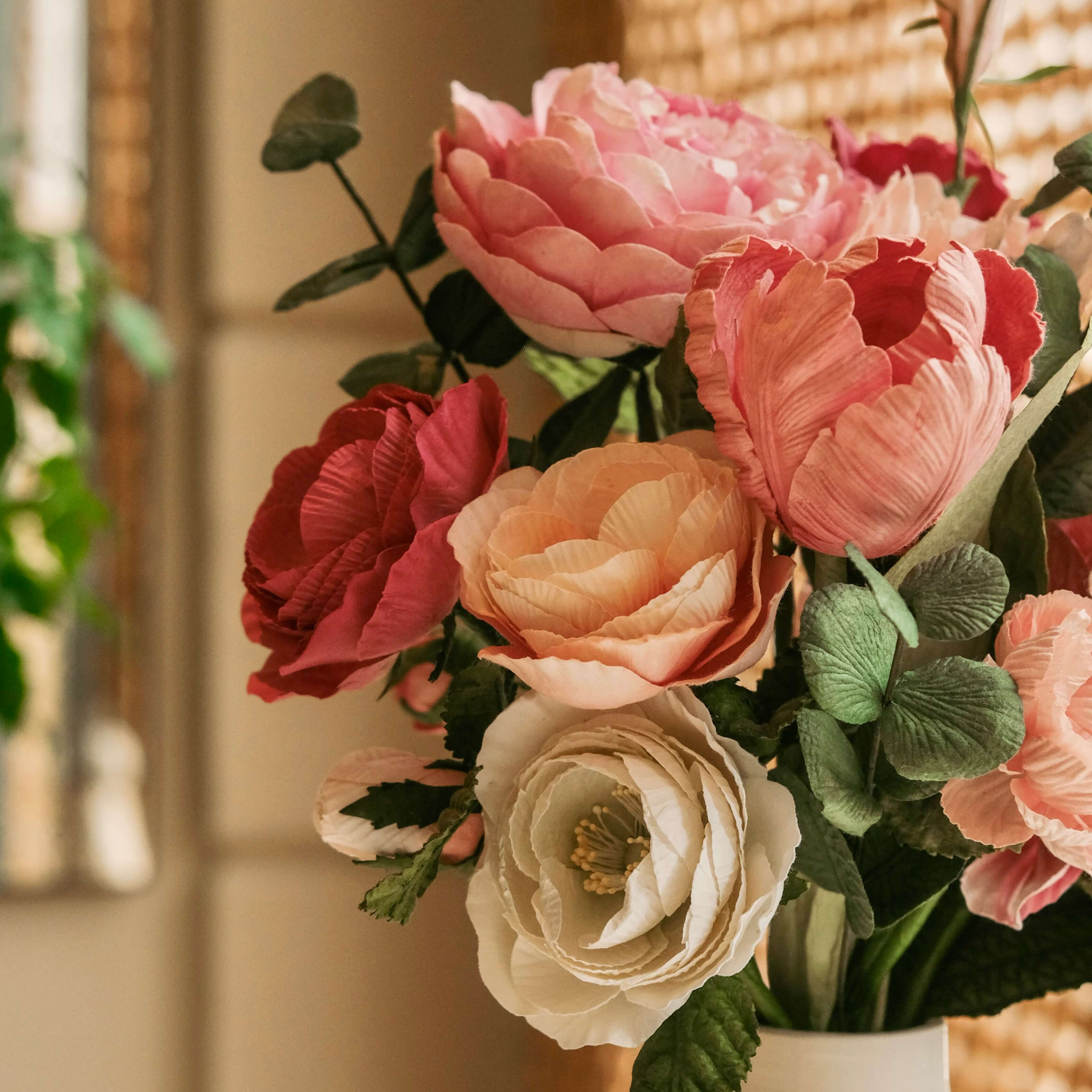 Flowrette Lempicka bouquet fleurs papier rose