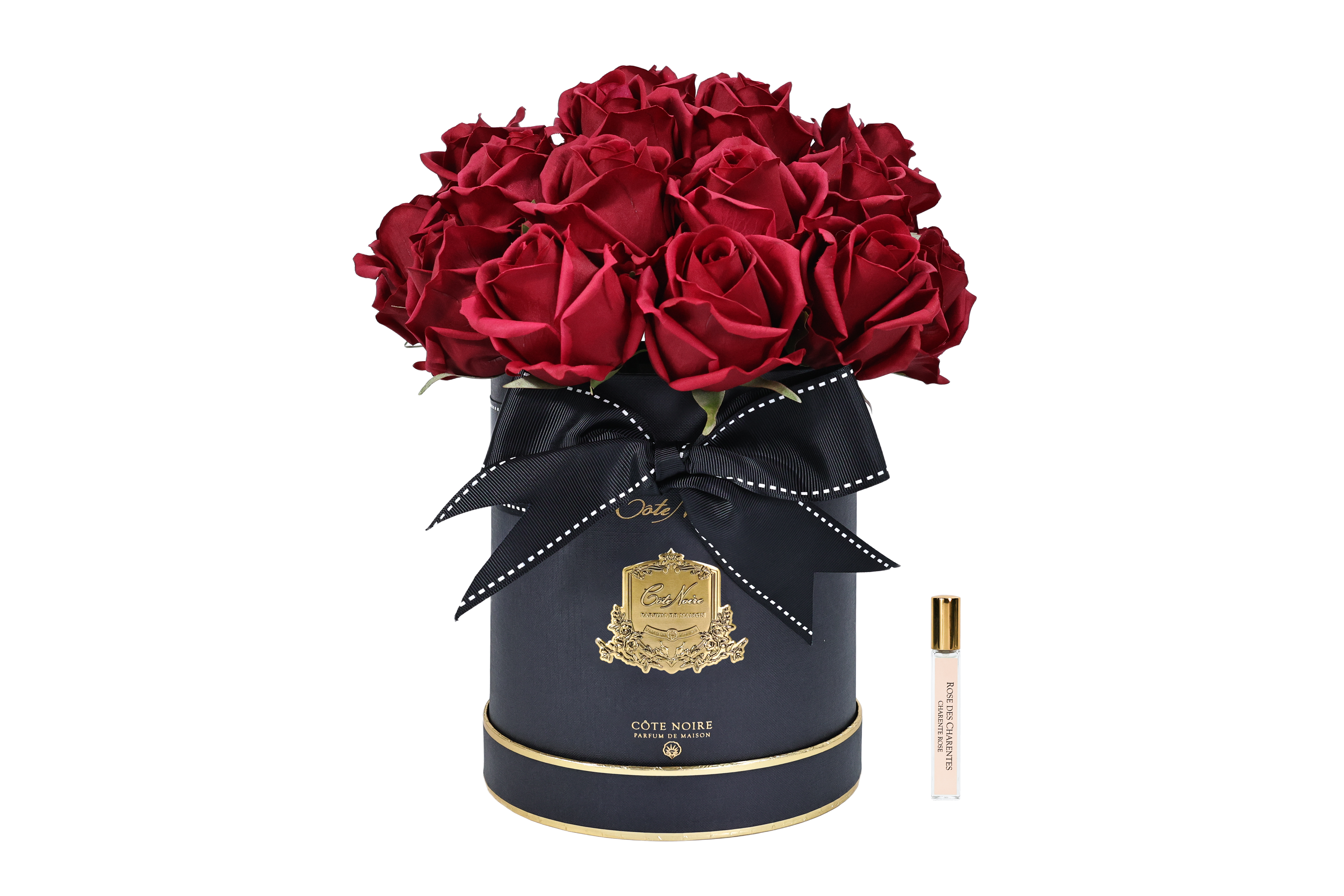 Côte Noire Perfumed Flowers bouquet parfumé rouge carmin boîte chapeau